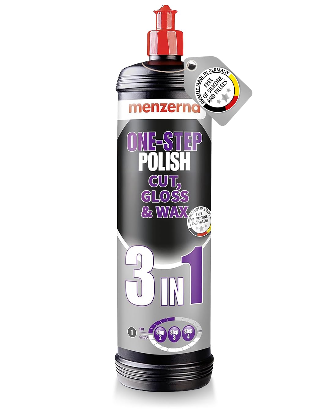 menzerna ''One-Step Polish 3in1'' I Medium Cut Polish with High Gloss Finish & Seal in One I Buffing & Polishing Compound for Ca