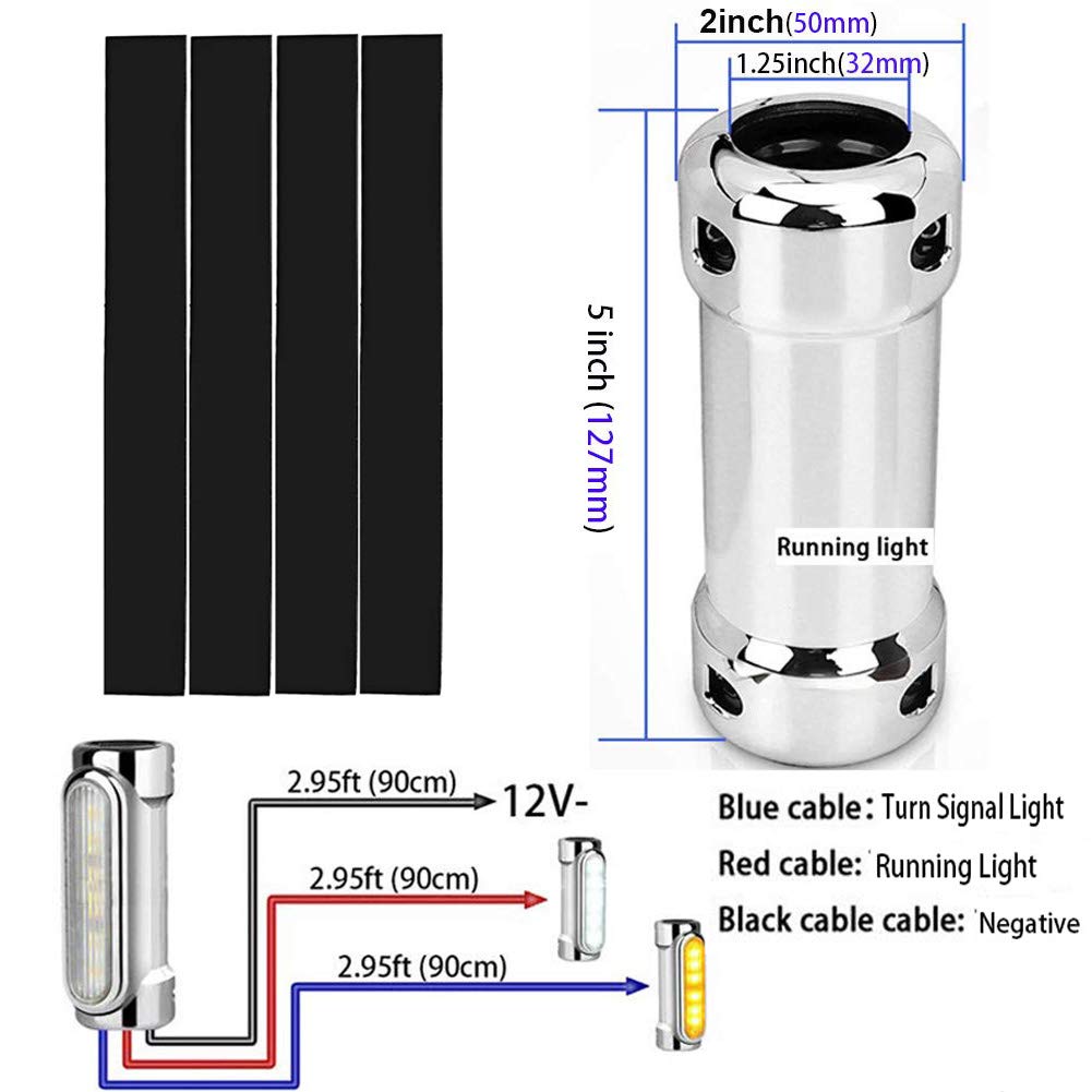Opl5 Motorcycle Highway Bar Lights Switchback Driving Crash Bar Lights Motorcycle Driving Lights Led Turn Signal Lights For 1-1/
