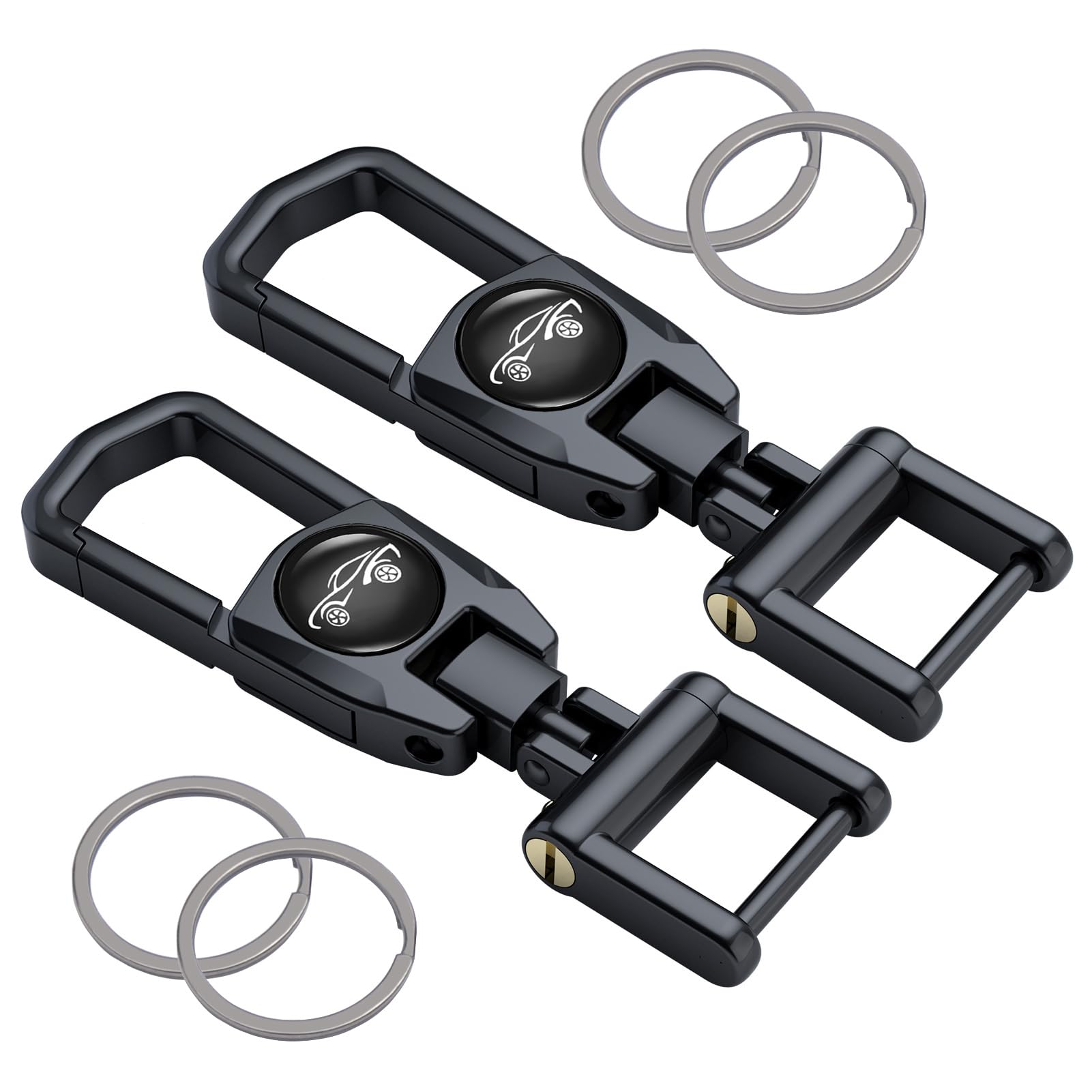 Juedarli Metal Car Fob Keychain,Heavy Duty Key Chain With 2 Detachable Key Rings,Key Holder Clip For Keychains Men And Women (Pa