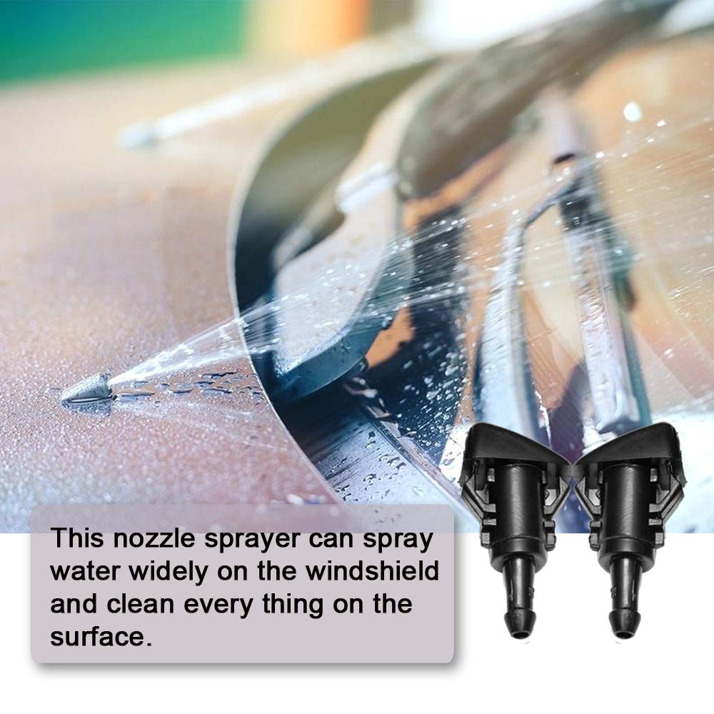 Front Windshield Washer Nozzles Wiper Spray Kit- For: Dodge, Ram, Jeep - Replaces Oem #: 4805742Ab, 5116079Aa