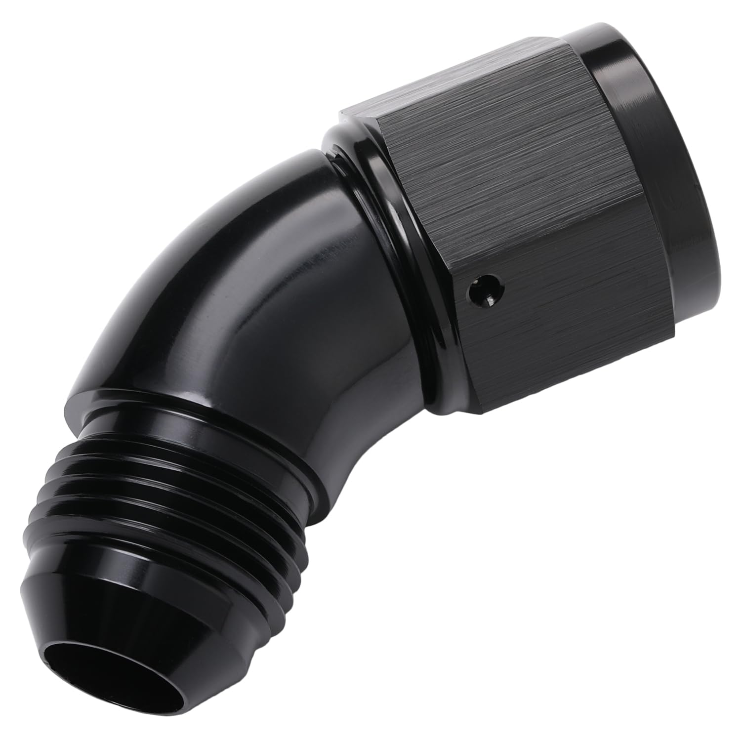 Podavelle 45 Degree 8An Male To 8An Female Swivel Full Flow Fitting Adapter Coupler Aluminum Black