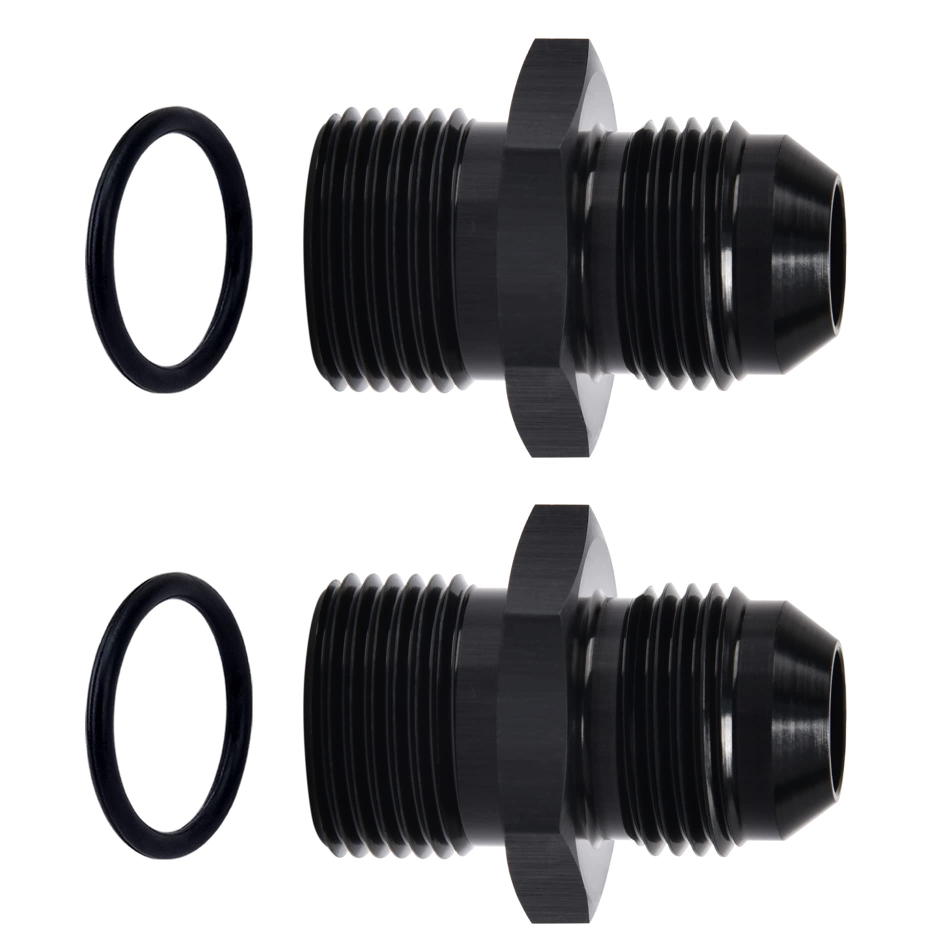 Evil Energy 8An Male Flare To M20 X 1.5Mm Male Metric Fitting Adapter Aluminium Alloy 2Pcs