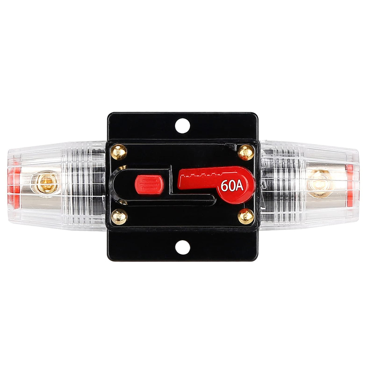 60 Amp 12V-24V Dc Fuse Holder,Audio Circuit Breaker,Auto Car Stereo Inline Fuse Holders, Manual Reset,For Car Audio Marine Boat
