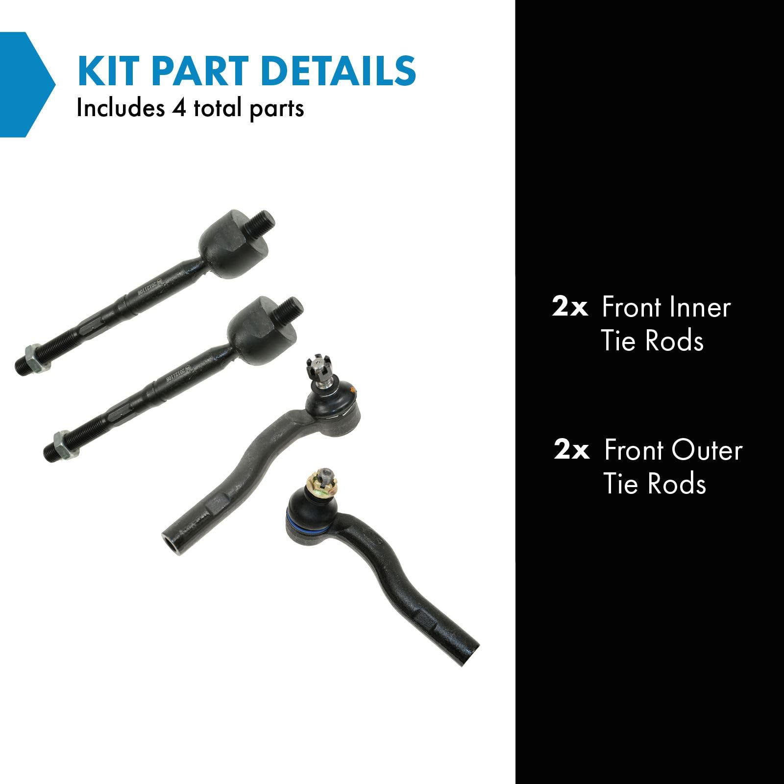 Trq Front Tie Rod Set Compatible With 1998-2005 Lexus Gs300 1998-2000 Gs400 2001-2005 Gs430