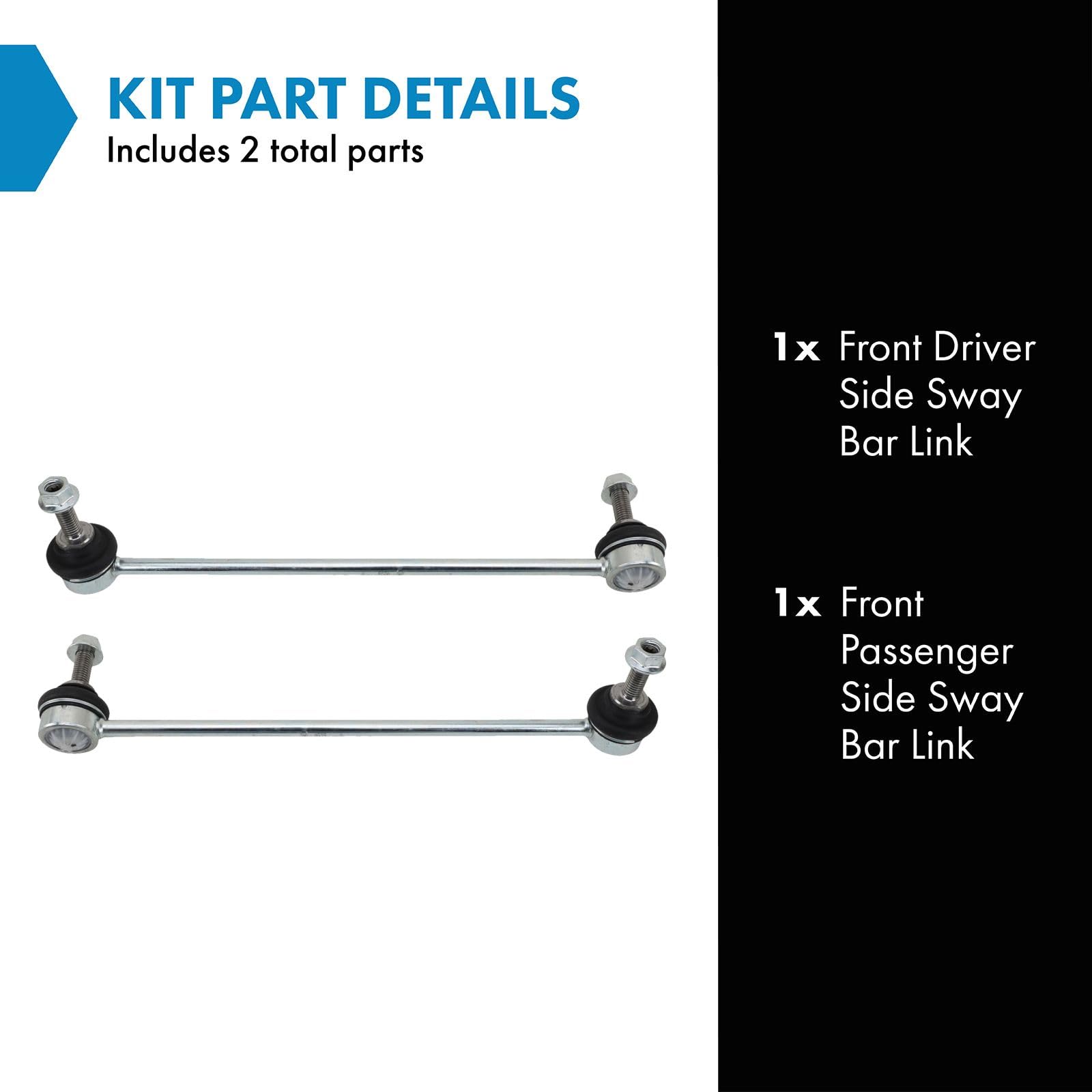 Trq Front Sway Bar Stabilizer Link Set Compatible With 2011-2016 Mini Cooper Countryman 2013-2016 Cooper Paceman