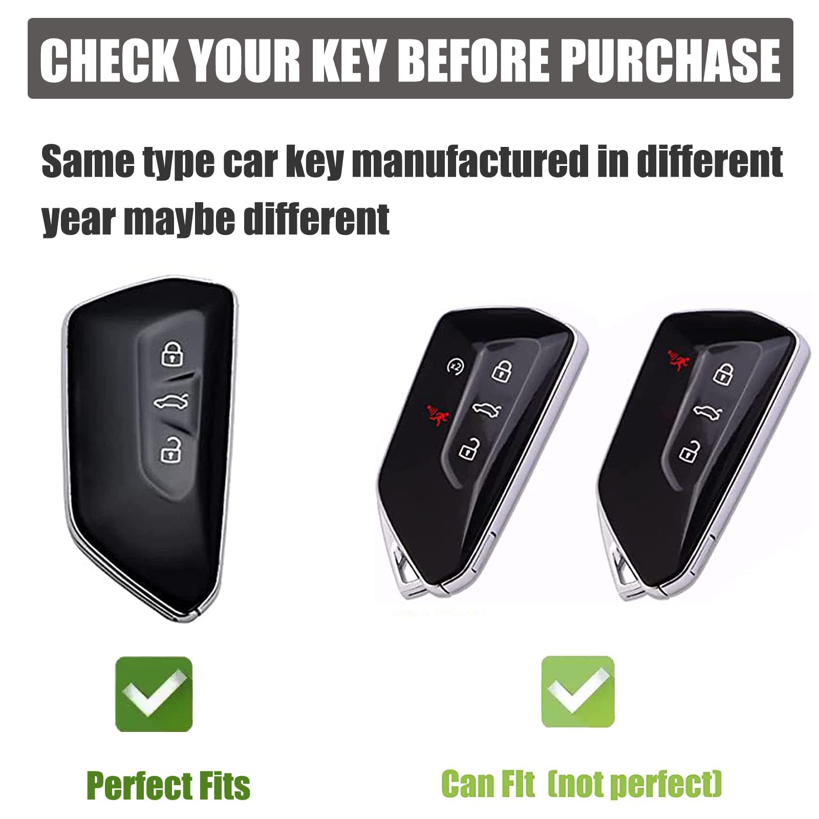 Gematay For Vw Volkswagen Key Fob Cover With Keychain Lanyard, Soft Tpu Key Fob Protector Shell Compatible With Golf 8 Id4 Seat