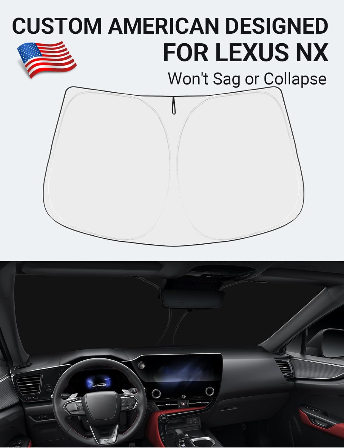 Proadsy 2025 Upgrade Windshield Sunshade Custom Fit 2022-2025 Lexus Nx Nx250 Nx350 Nx350H Nx450H+, Block Sun & Uv Car Protector,