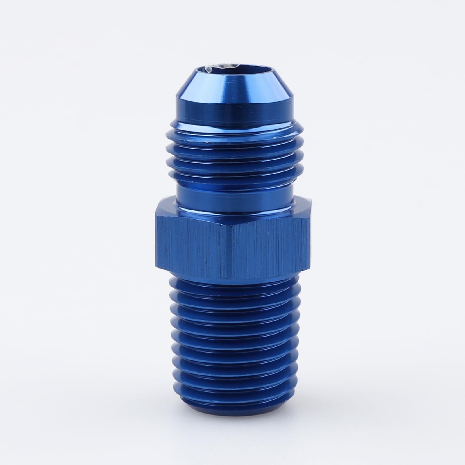 Ac Performance Male 1/4'' Npt To -6 An Flare Adapter Straight Aluminum Blue