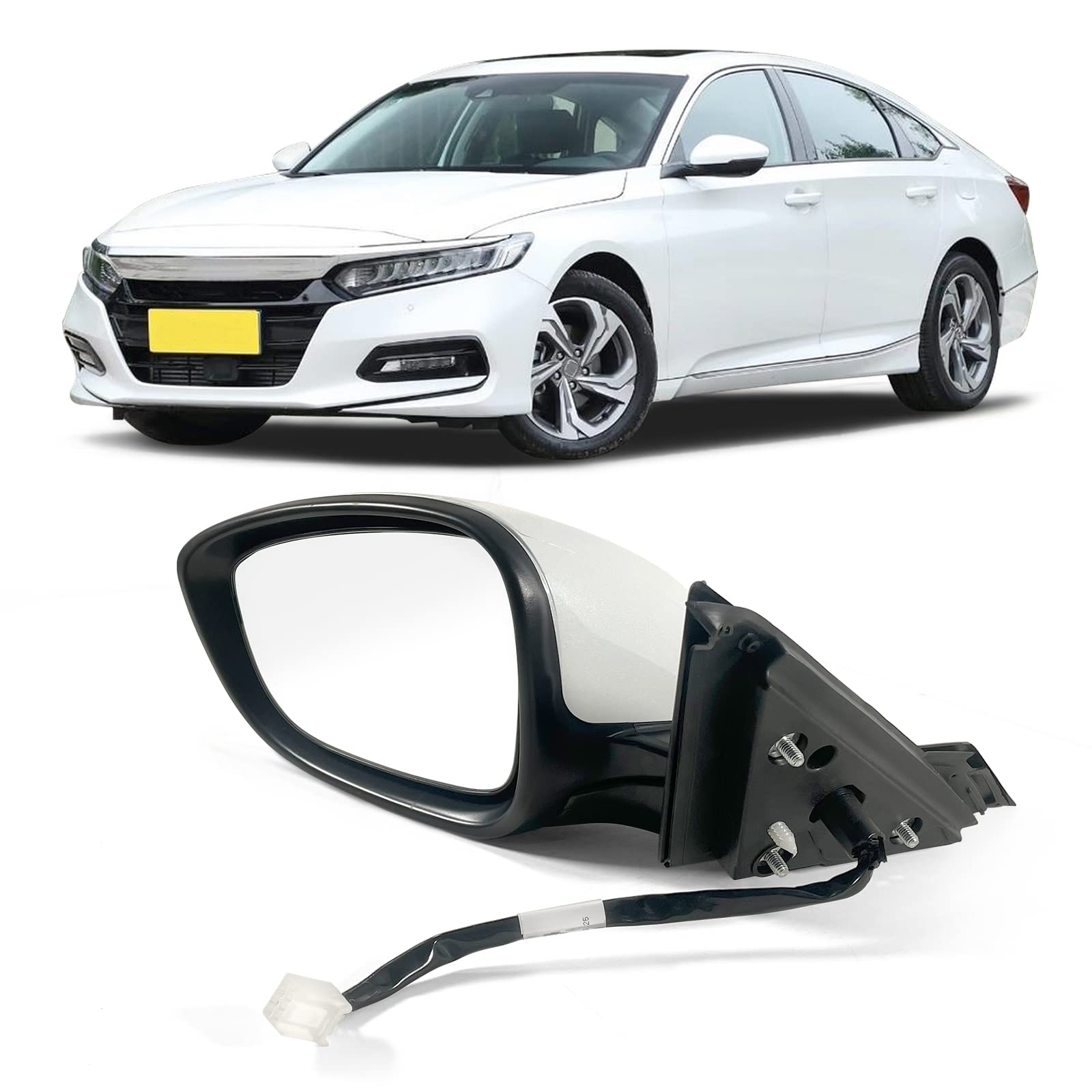 Lqito Left Driver Side Door Mirror For Honda Accord Lx, Sport 2018-2022 ? Power ? Non-Heated No-Turn Signal Match To Platinum Wh