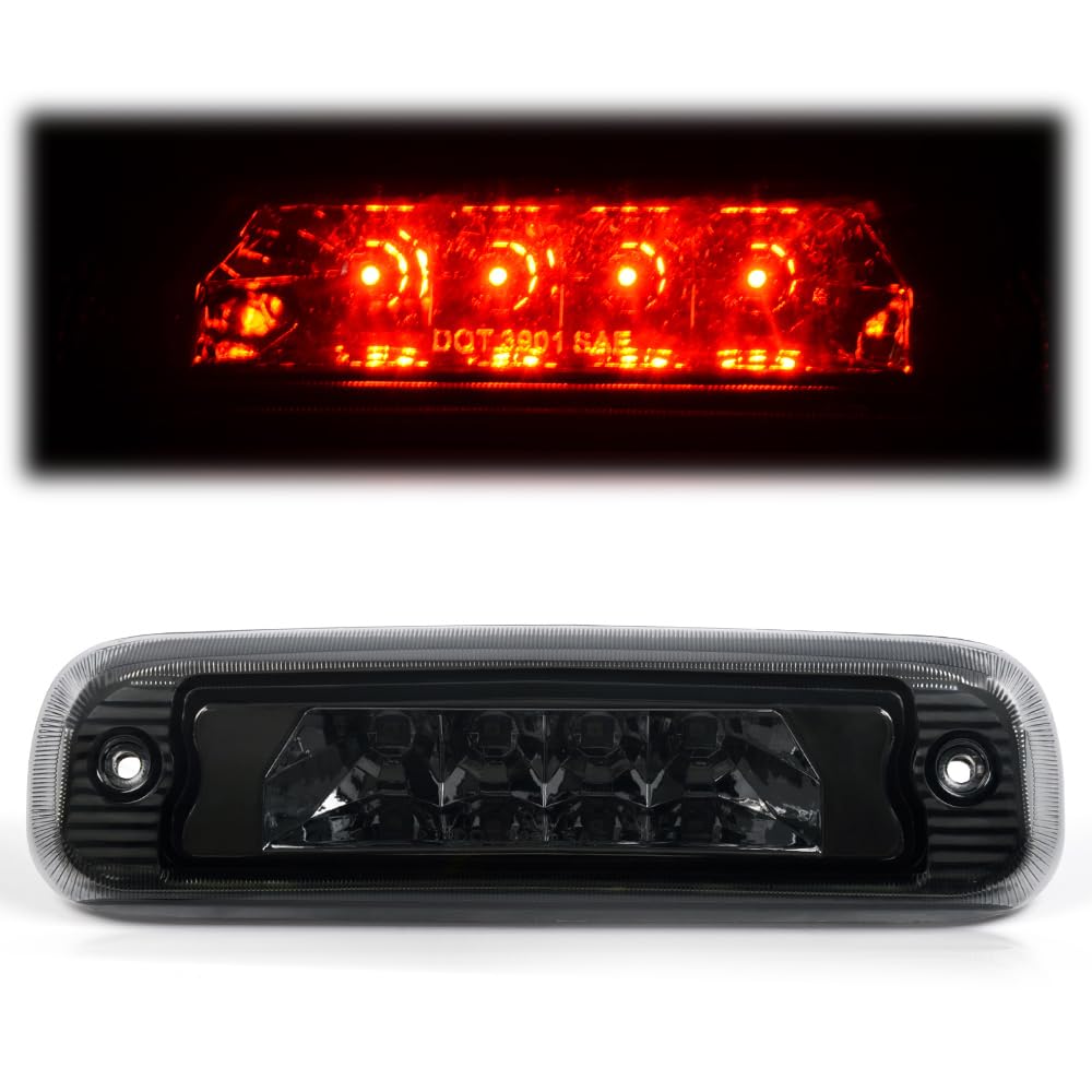 Pit66 Led 3Rd Brake Light, Compatible With 1997-2001 Jeep Cherokee Smoke Lens High Mount Led Third Brake Light Cargo Lamp Smoky