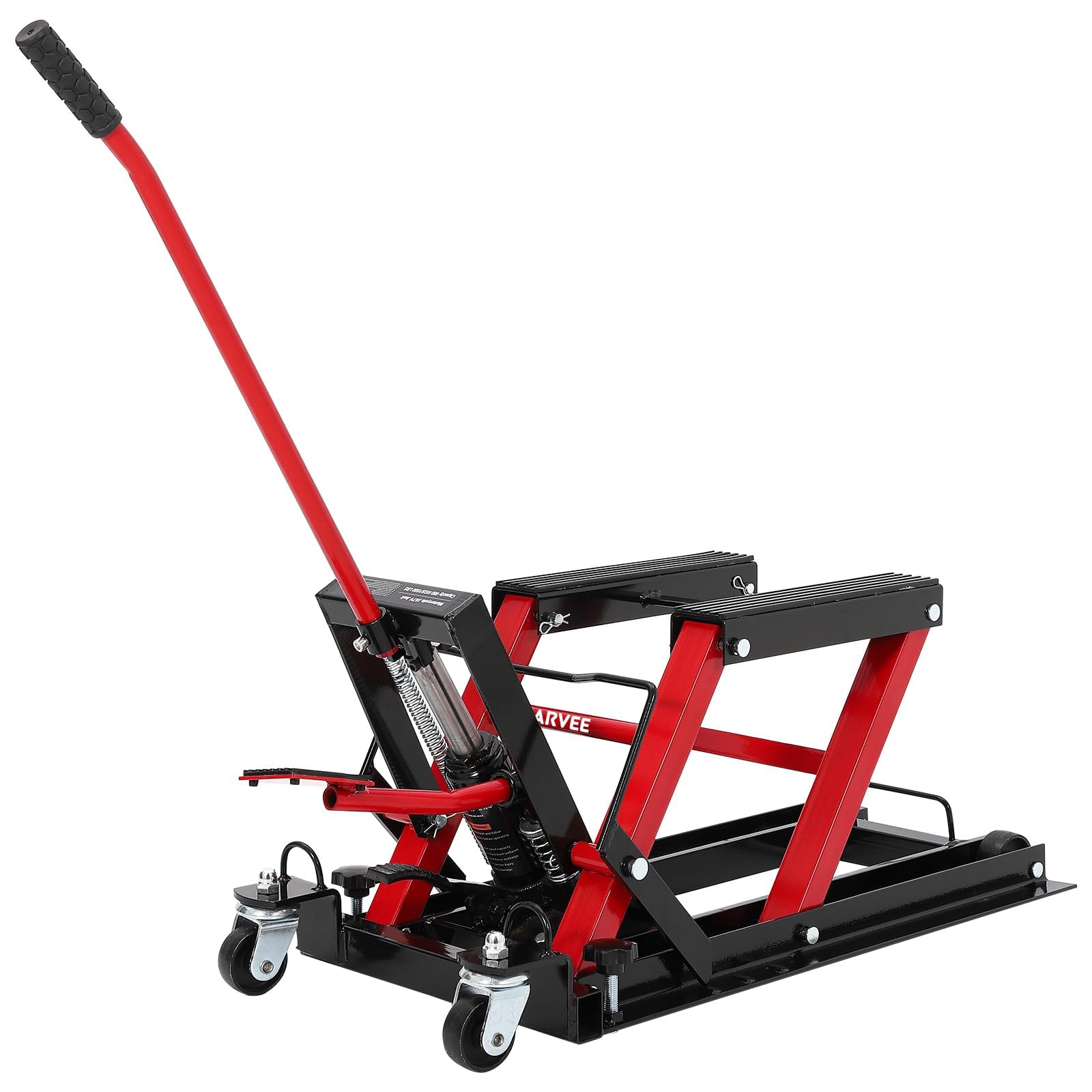 Garvee Hydraulic Motorcycle Lift Jack 1500Lb Heavy Duty ATV/UTV/Dirt Bike Lift with 4.7''-14.57'' Height Range, Non-Slip Platfor