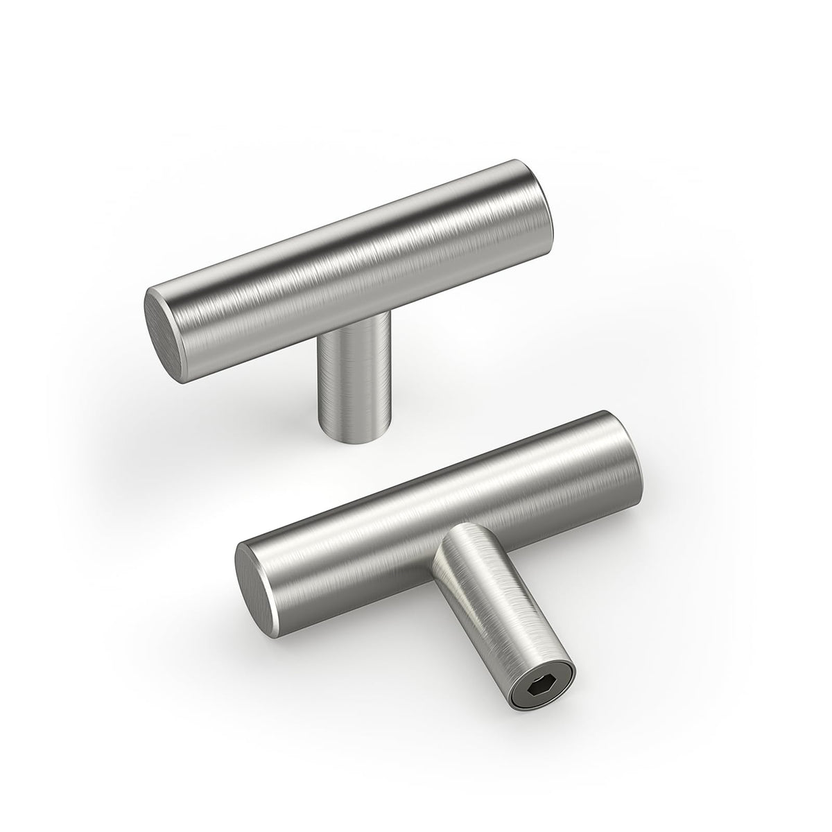 Homdiy 10Pack Cabinet Knobs Brushed Nickel Drawer Knobs - 2In Overall Cabinet Door Knobs Single Hole Knobs Modern Cabinet Hardware For Kitchen Cabinets, Dresser Drawers