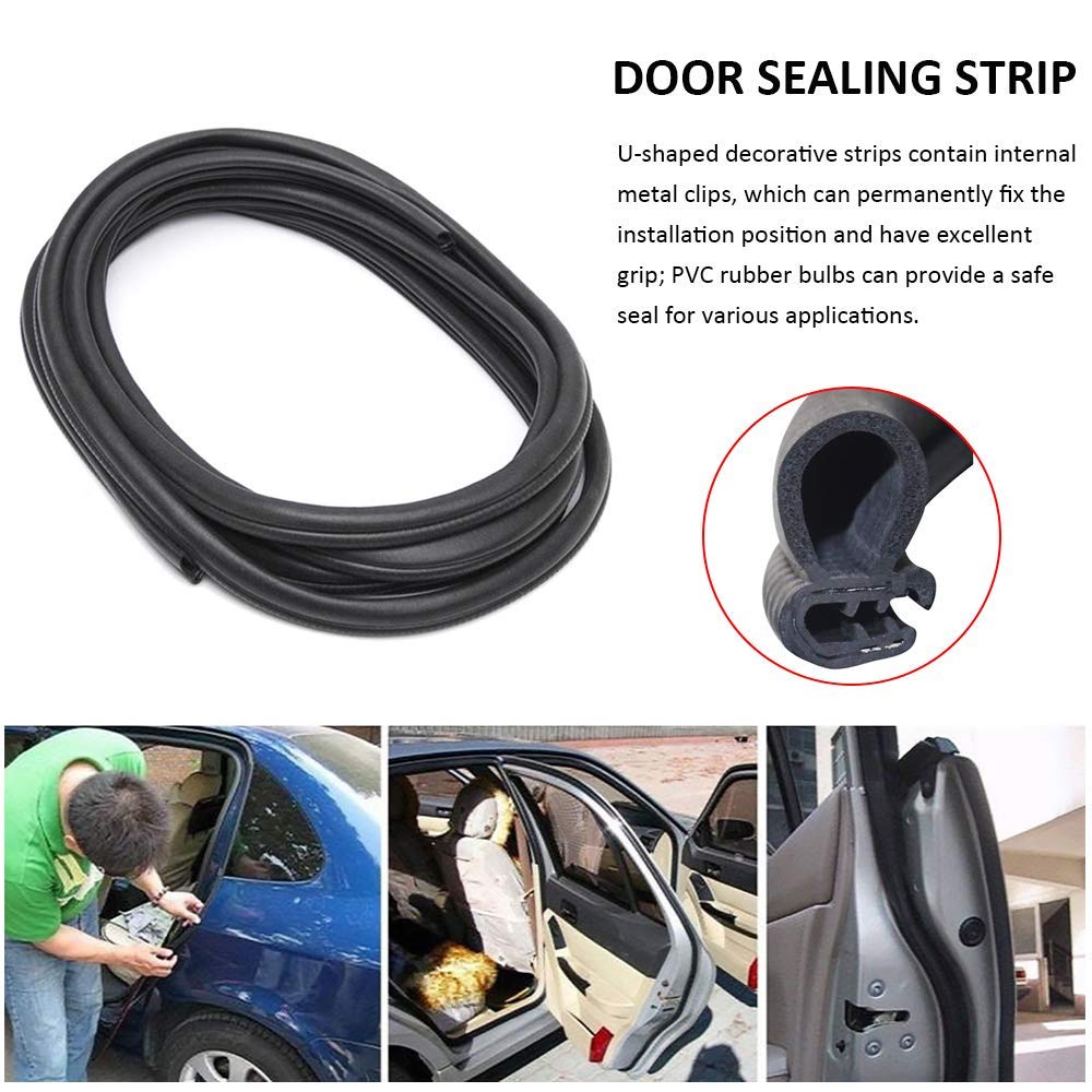 Dgsl Car Weather Stripping, 25Ft Automotive Door Seal Strip With Side Bulb Rubber Seal For Cars, Boats, Trucks, Rvs