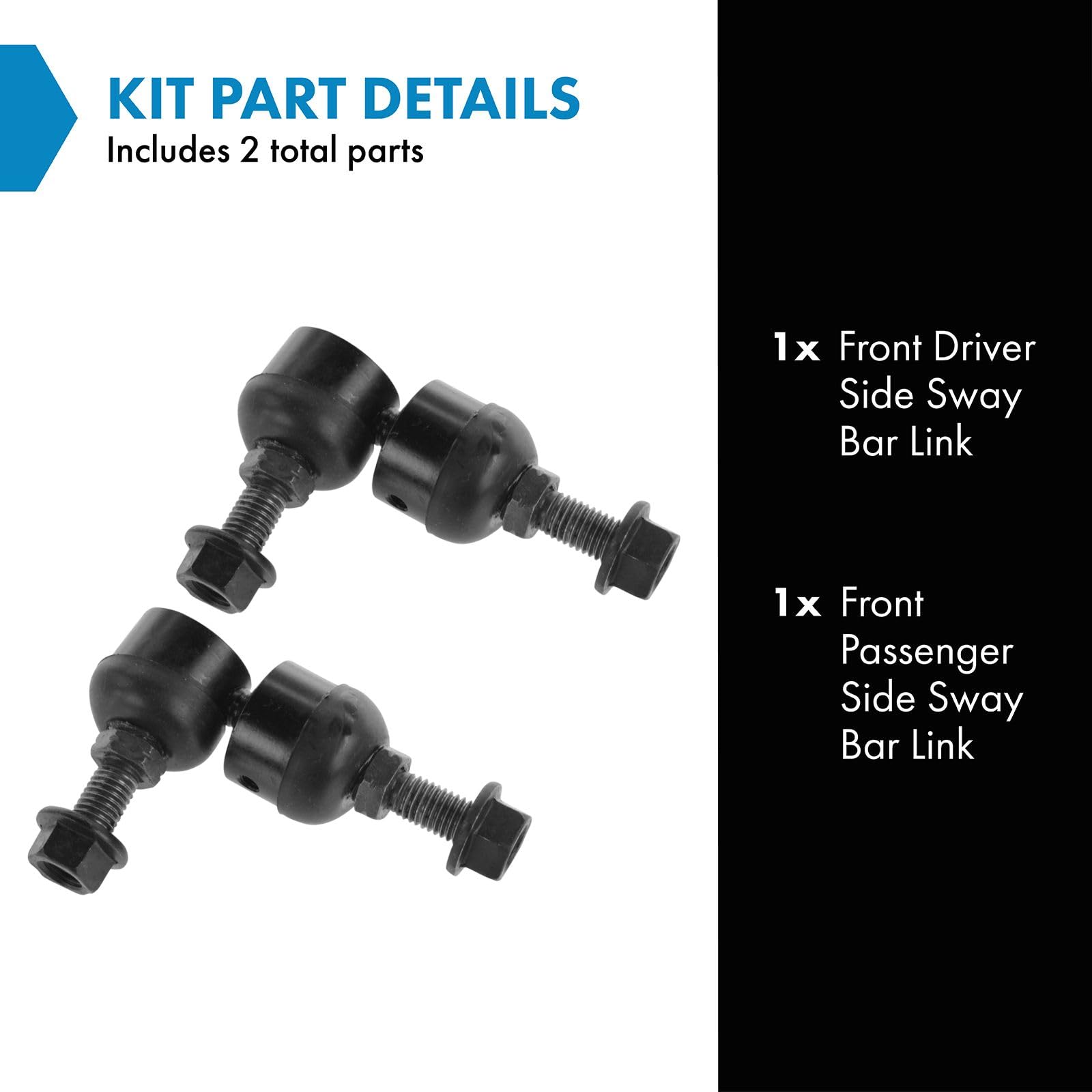 Trq Front Sway Bar Stabilizer Link Set Compatible With 1995-2000 Chrysler Cirrus 1996-2006 Sebring Dodge Stratus 1996-2000 Plymo