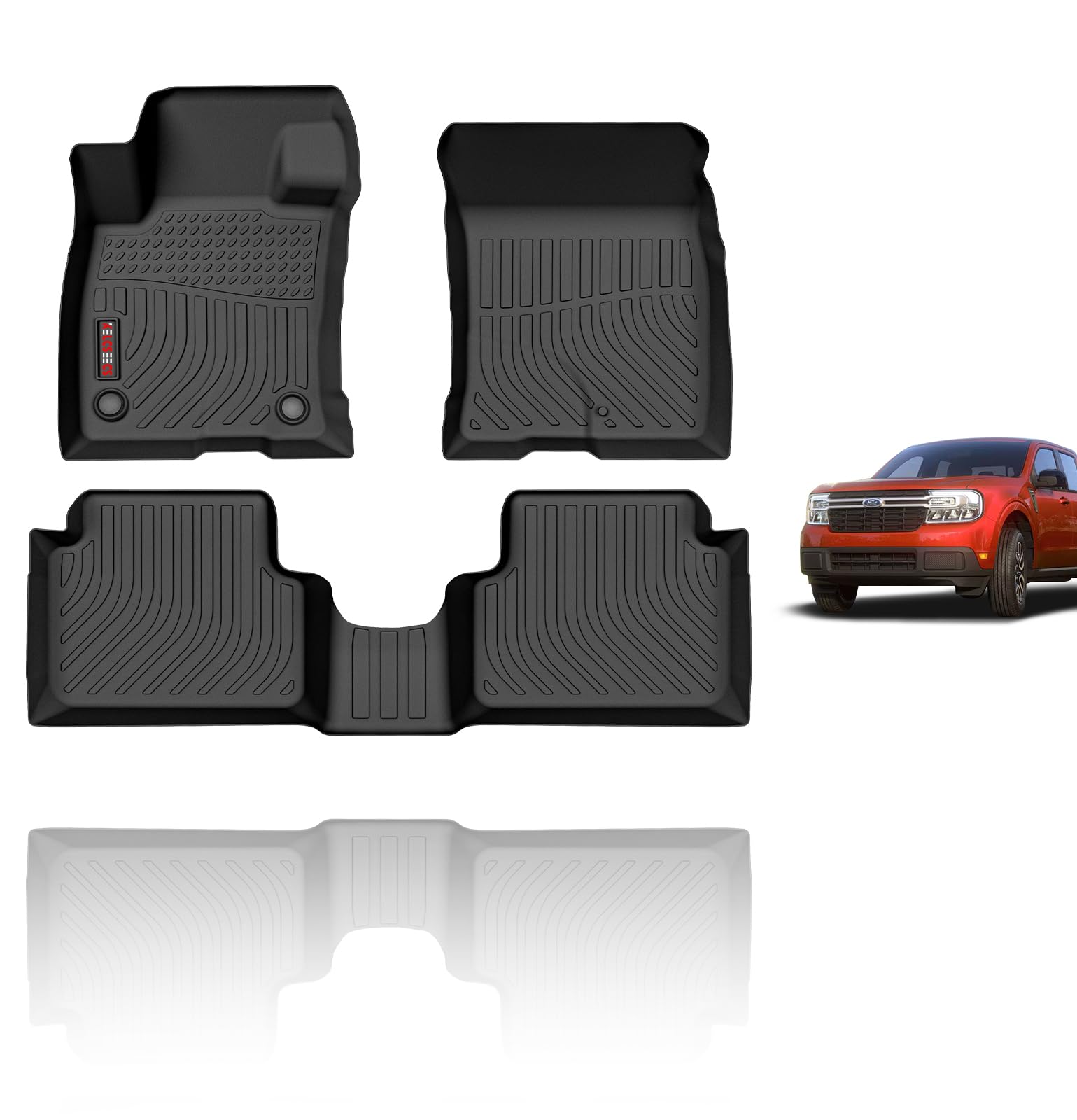 KELCSEECS Floor Mats Custom for 2025 2024 2023 2022 Ford Maverick (Not Hybrid) & 2025 2024 2023 2022 2021 Bronco Sport 4-Door Al