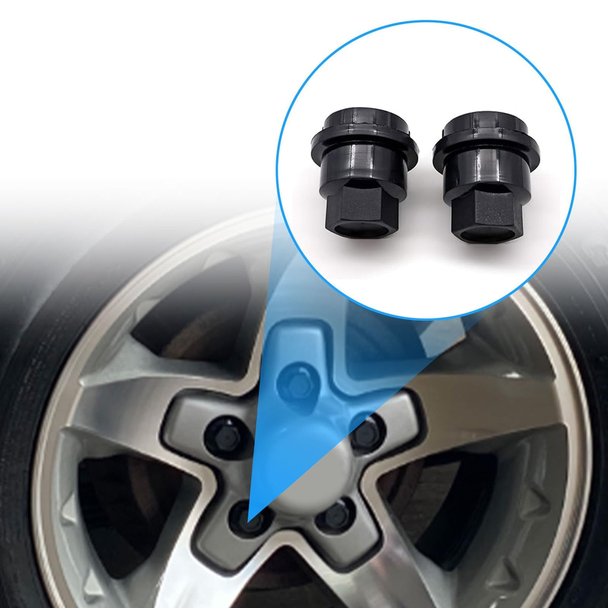 SecosAutoparts 20 PCS Black Lug NUT Covers Cap 15661036 Compatible with Chevrole WBCARB08JSJT7R7