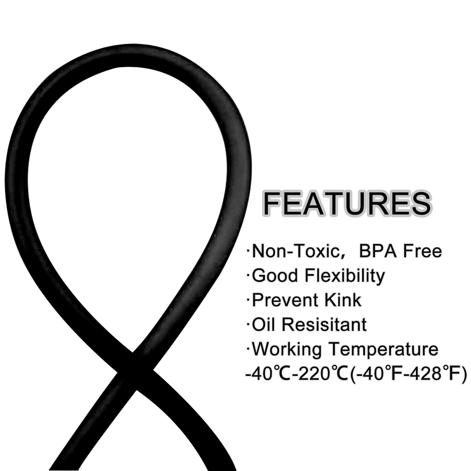 New Olym 0.2''X39''(5Mm X 1M) Universal Fuel Vent Line Hose Petrol Gas Oil Tube Pipe Repleacment For Atv Dirt Bike Go Kart Moped Pocket Bike Black