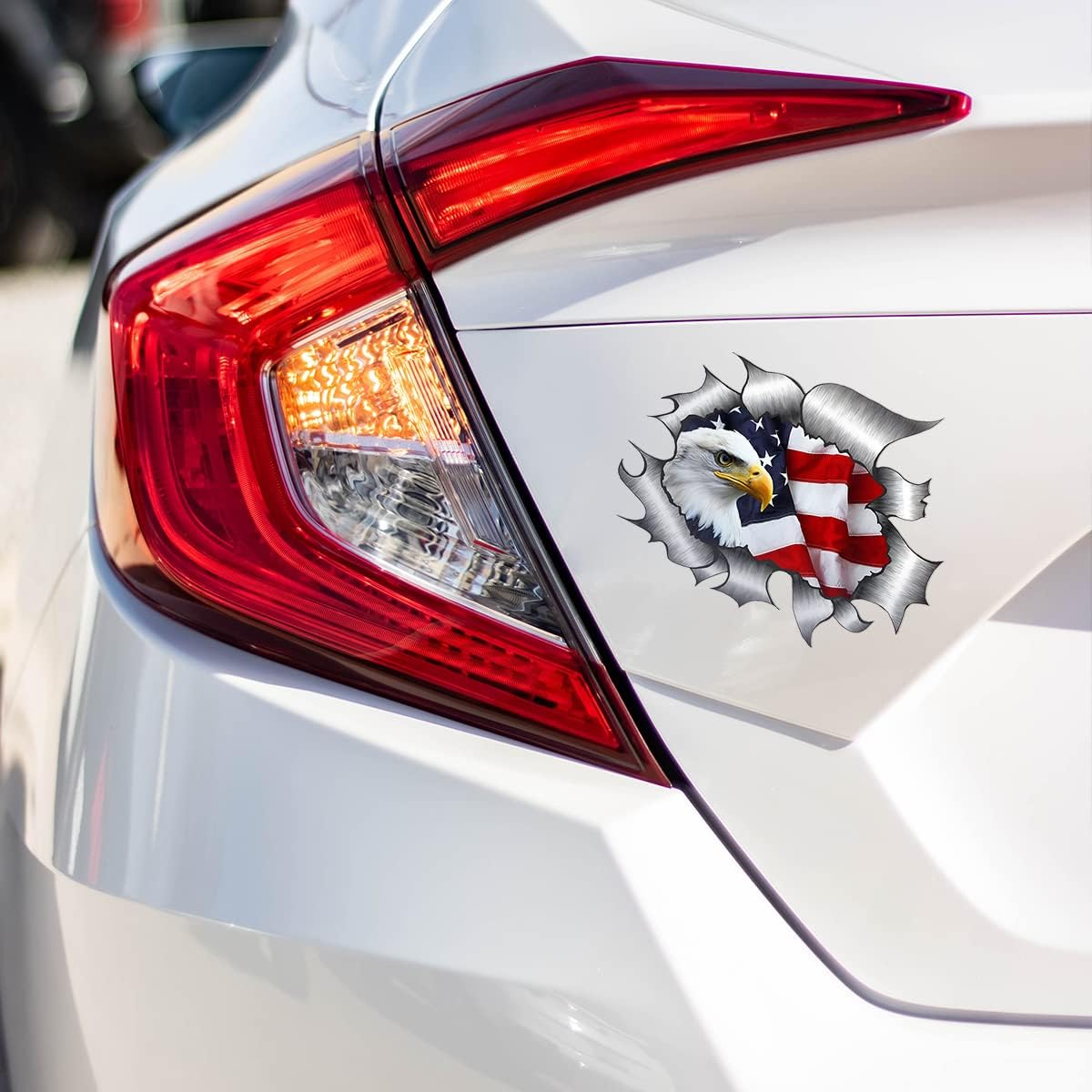 2 Pack American Bald Eagle Car Decal Sticker, 5.91X5.51 Inch Patriotic Eagle Truck Decal Waterproof Bumper Sticker for Car Truck