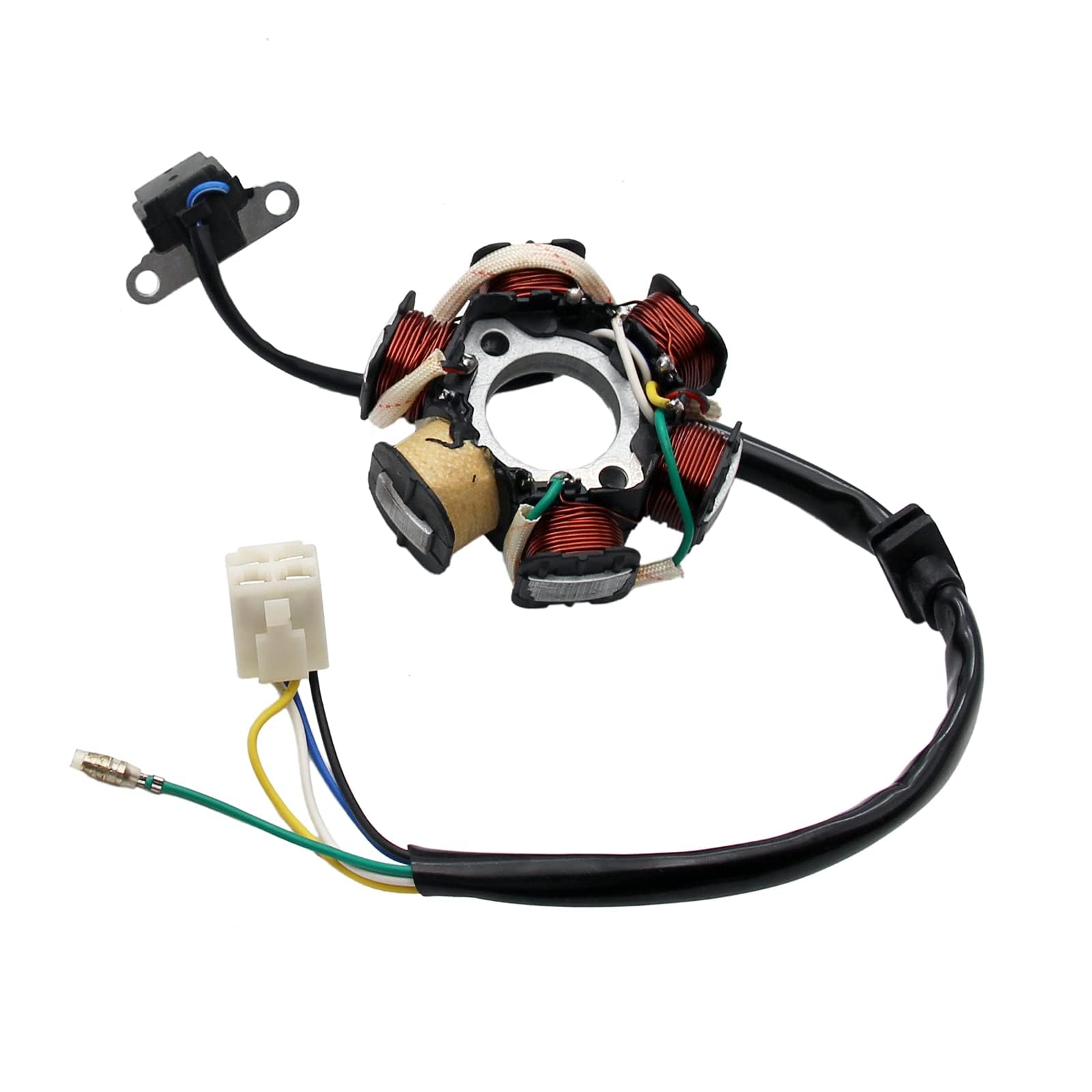 Atv Quad Go Kart Magneto Stator, Pro Bat, Magneto Stater 6 Coils 5 Wires For 50Cc 70Cc 90Cc 110Cc 125Cc Atv Dirt Bike Go Kart Mini-Choppers Motorcycle