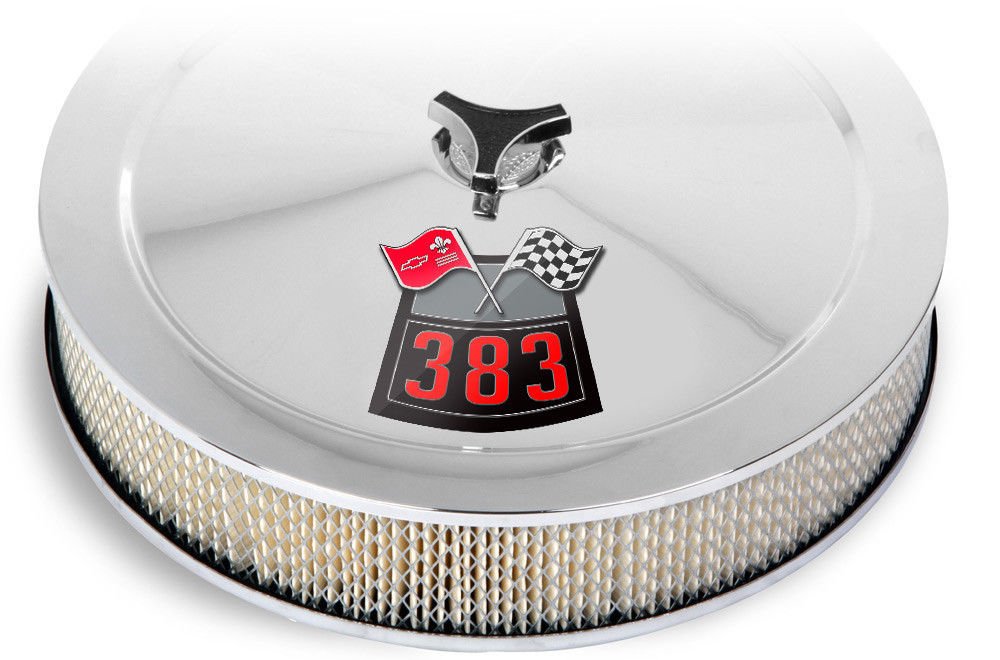 247Skins Vinyl Decal Compatible With Chevy Air Cleaner Filter - 383 Flag