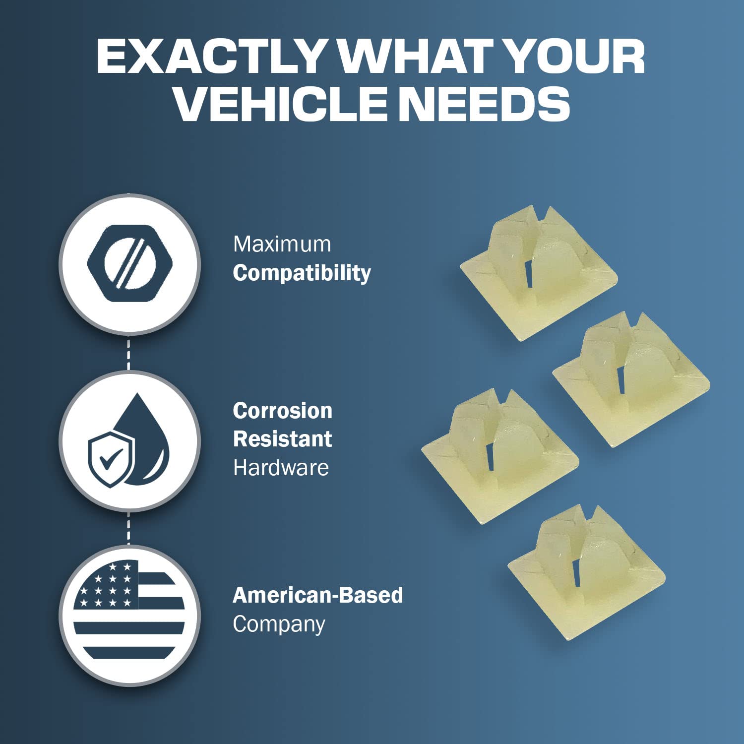 License Plate Screw Inserts - Set Of 4 Nylon Retaining Nuts For License Plate Screws - Front And Back License Plate Nut Bracket