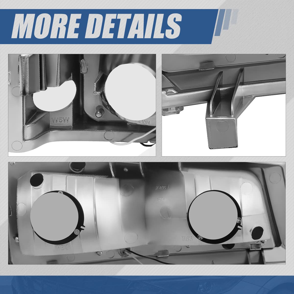 Auto Dynasty 4Pcs Led Drl Bumper Headlight Lamps Compatible With Chevy Silverado Avalanche 1500 2500 3500 03-07, Driver And Passenger Side, Smoked Lens Clear Corner