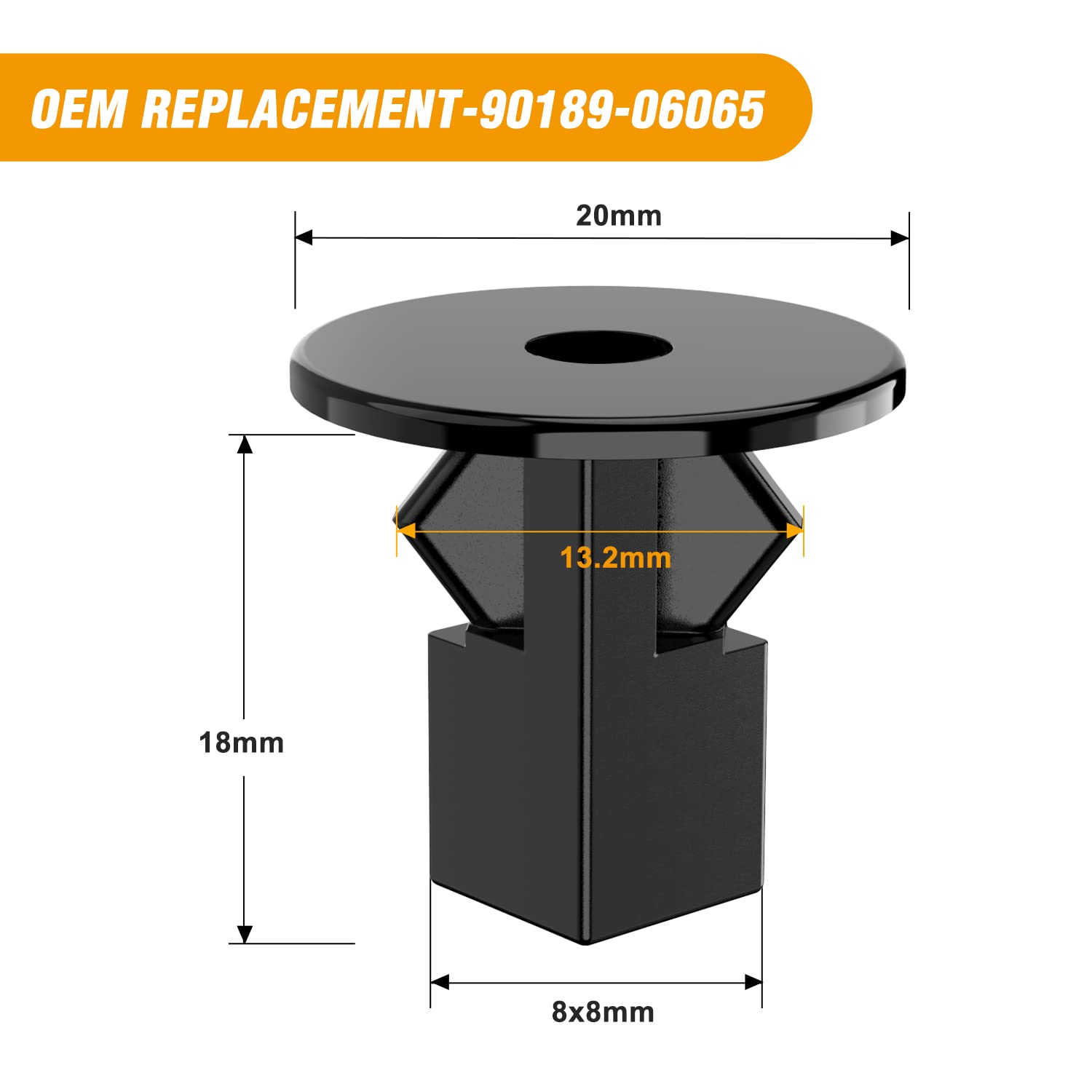 Gooacc 40Pcs Fender Liner Black Nylon Retainer Clips Replacement For Lexus Scion Toyota 4Runner Avalon Camry, Oem:#90189-06065,