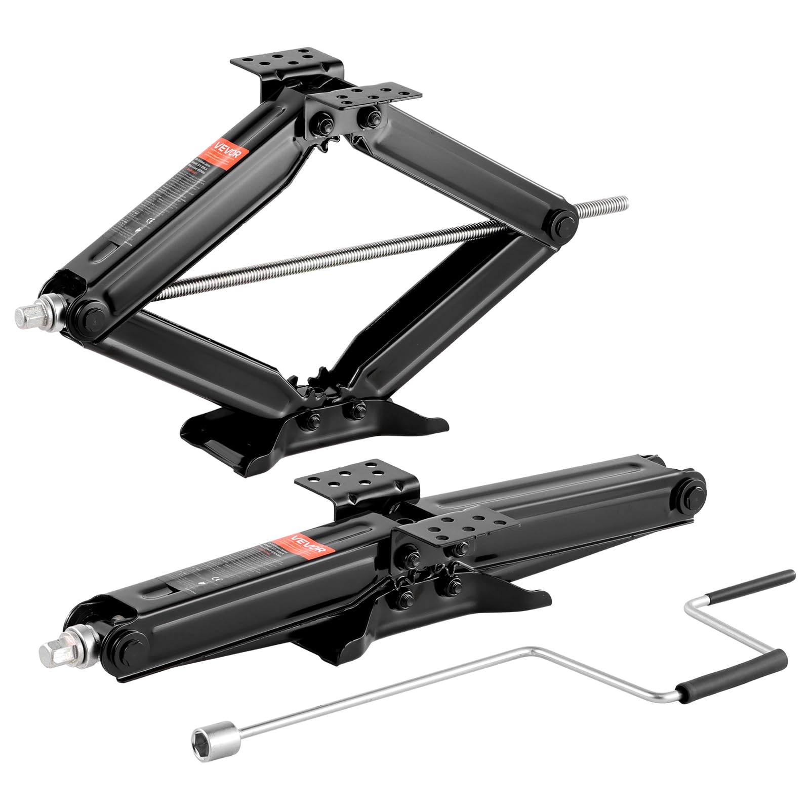VEVOR 9000 lbs RV Scissor Jacks, 4-23.4 in RV Stabilizer Leveling Scissor Jacks, Set of 2, Heavy Duty Stabilizer Jack with Crank
