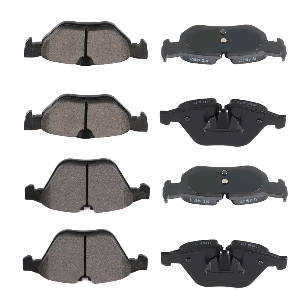 Cciyu D918 D1267 8Pcs Front & Rear Ceramic Brake Pads Kits For Bmw 328I, 328I Xdrive, 328Xi, X1
