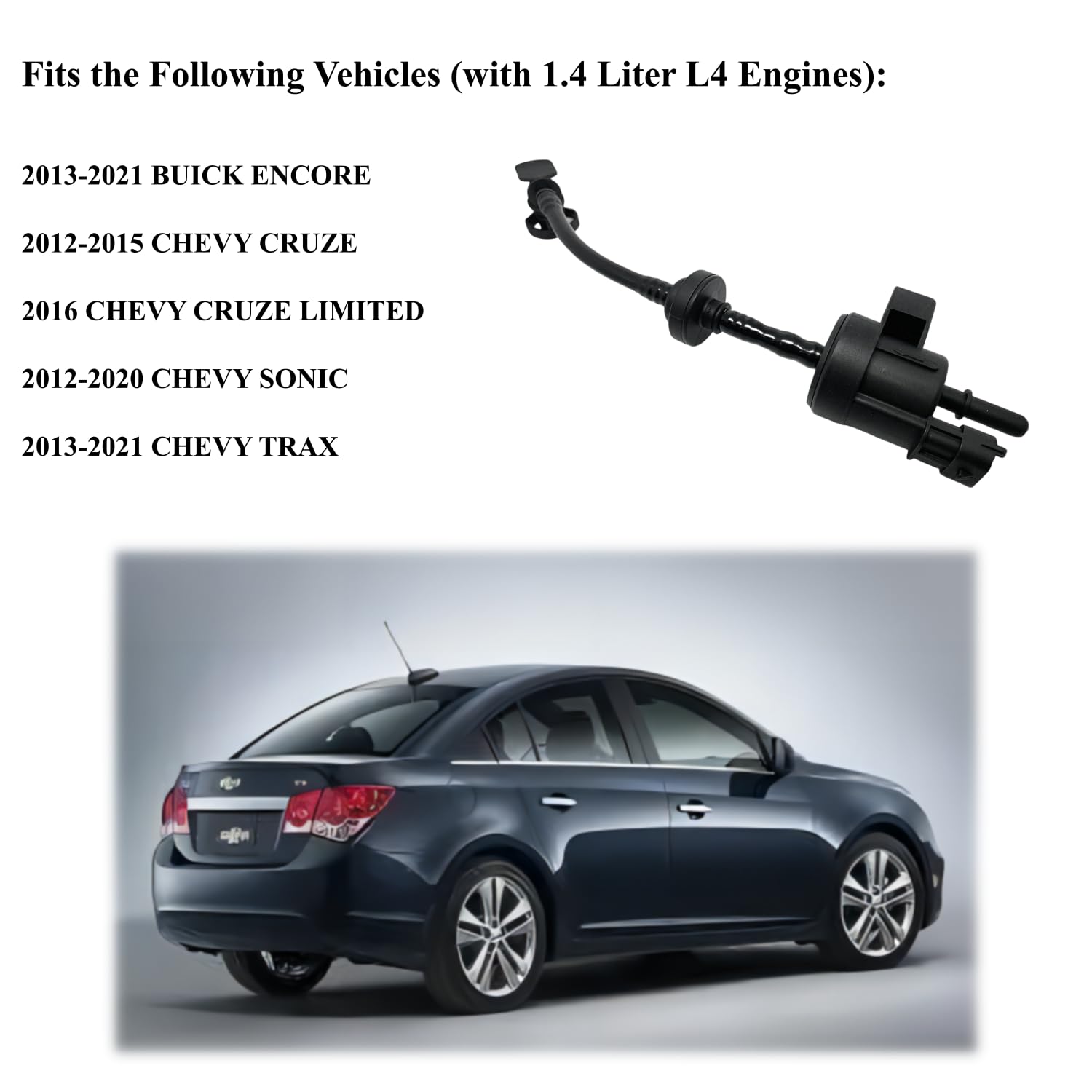 Vapor Canister Purge Valve 55573017 Evap Purge Valve Solenoid For 2012-2021 Buick Encore Chevy Cruze Sonic Trax 1.4L L4 Vapor Canister Purge Solenoid Valve 911-409 Pv704 Evap Vent Purge Control Valve