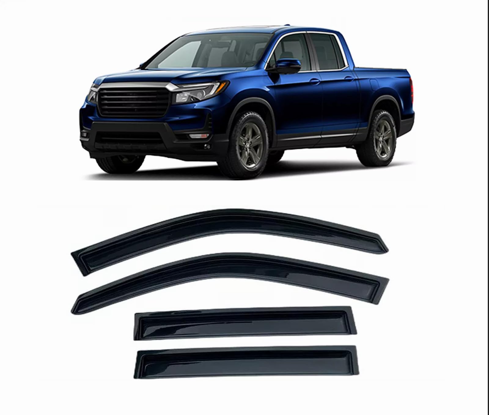 Zzdsnj Tape-On Window Visors 4-Piece For 2016-2024 Nissan Maxima Sun Rain Guards Shield Shade Smoke