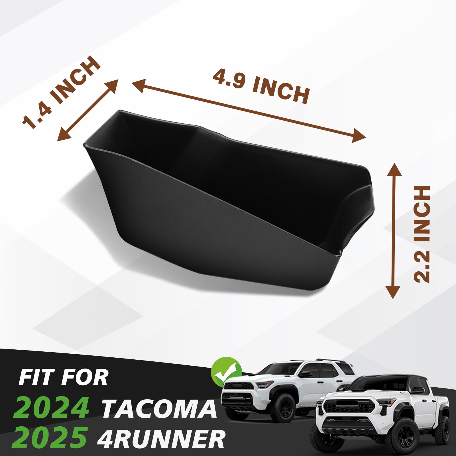 Muslogy Front Door Handle Inserts Box Interior Storage Organizer Compatible With Toyota Tacoma 2024 & 2025 4Runner Accessories D