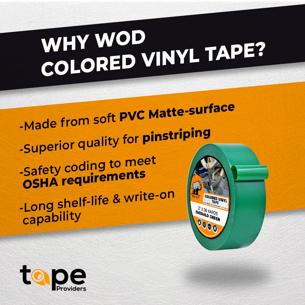 WOD Tape Black Vinyl Pinstriping Tape, 1/4 x 36 yds for Gym Marking, Crafting, Vehicles, Arcade1Up & More