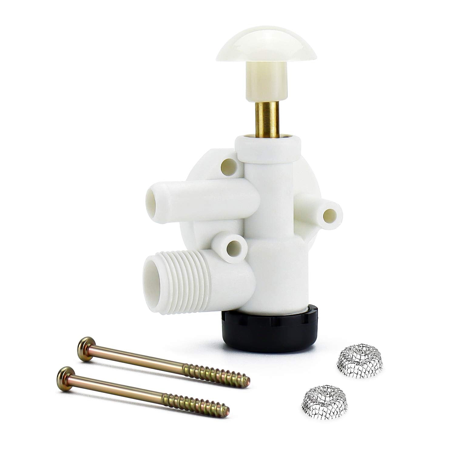 Funmit 385314349 Rv Toilet Water Valve Kit Replacement For Pedal Flush Toilets For Camper, Trailer, Boat | Premium Performance In Prevention Of Leakage | Increased Freeze Resistance