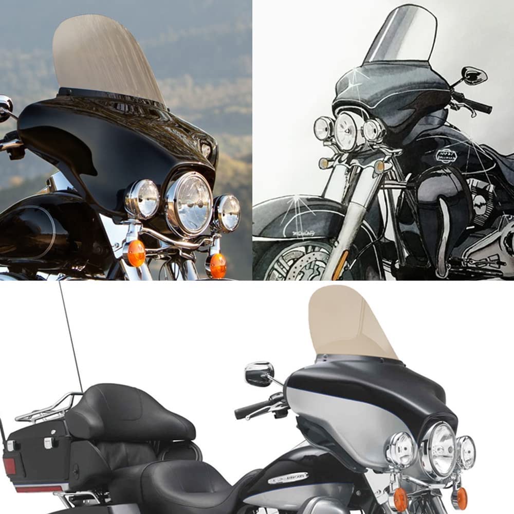 Wynmoto 13 Tint Windshield Windscreen Compatible For 96-13 Harley Davidson Touring Electra Glide Street Glide Flht Flhtcu Ultra Classic Glide Flhx Flhtk Tri Glide 1996-2013