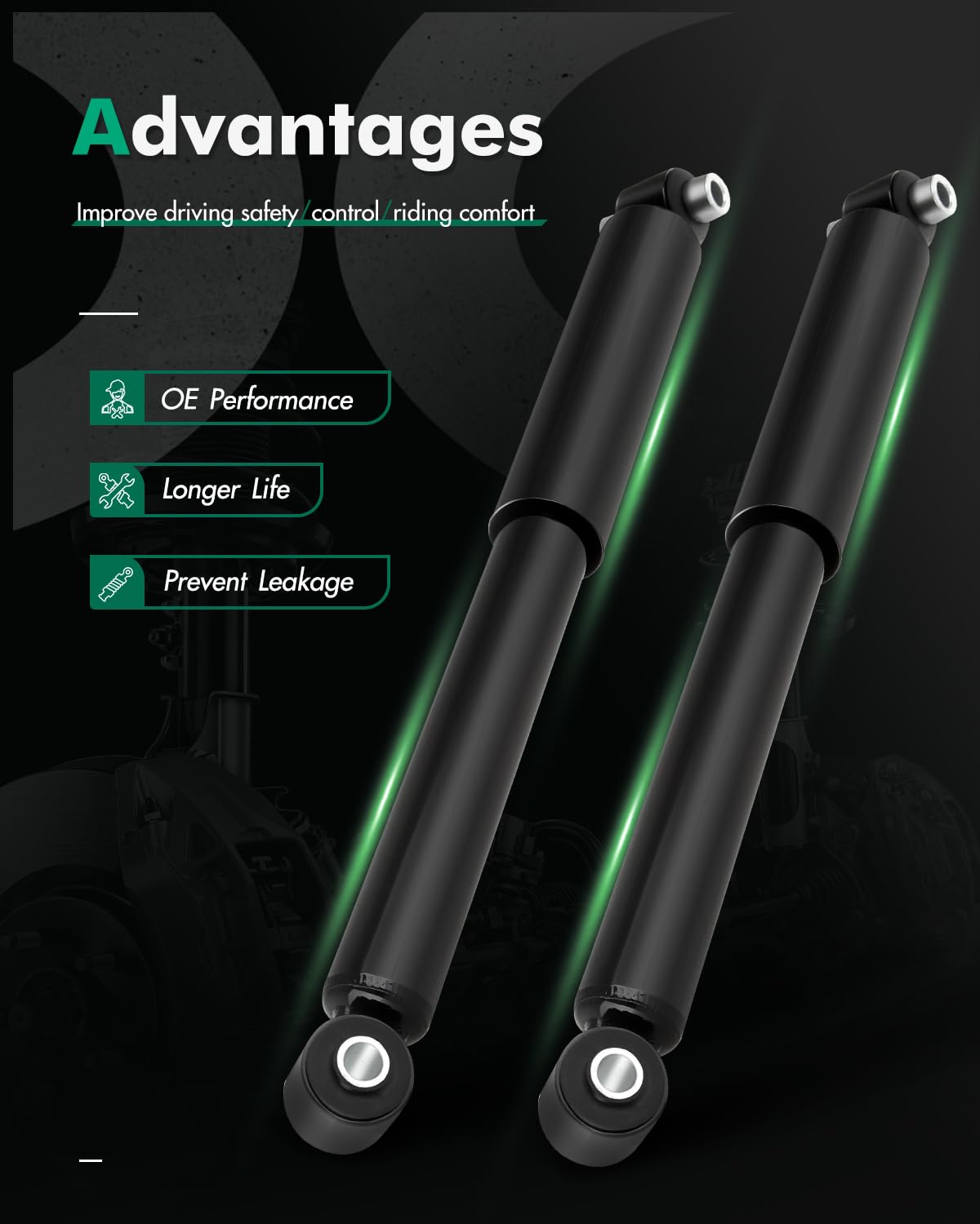 Shocks,Scitoo Rear Pair Gas Struts Shock Absorbers Fit For 2001 2002 2003 2004 2005 2006 2007 2008 2009 2010 For Chrysler Pt Cru