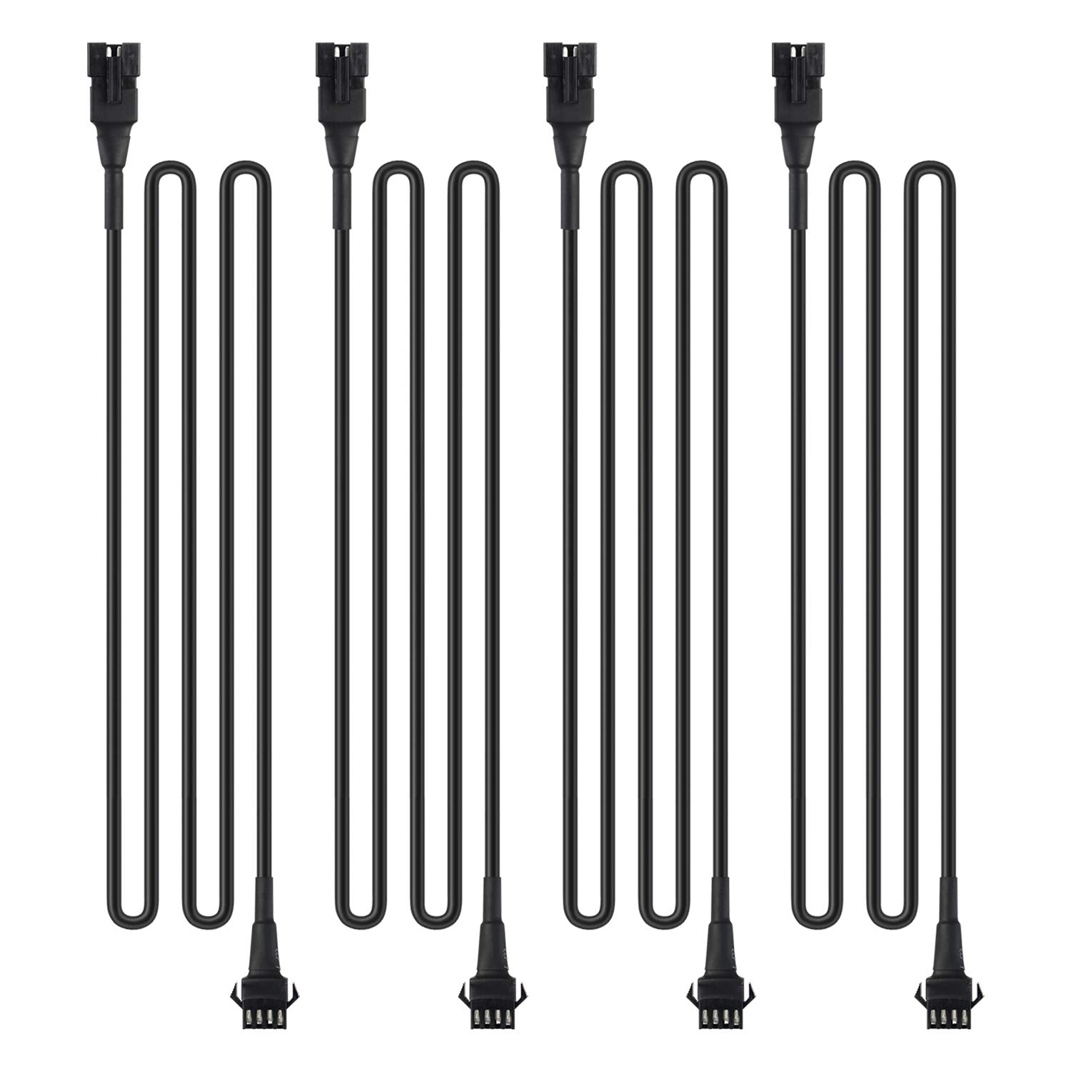 Ditrio 4Pcs 4-Feet Extension Cords For Underglow Rgb Led Light Strip Kits With 4-Pin Fast Locking Connectors On Motorcycles Trikes Trailers Golf Carts, Ext-4Ft