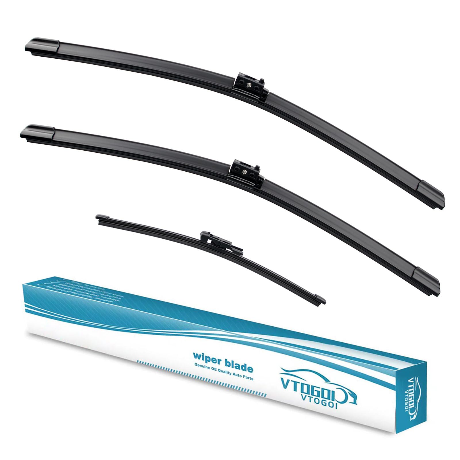 Vtogoi Wiper Blades With Rear Wiper Blades Set For 2017-2021 Mercedes-Benz Glc250 Glc350,Automotive Replacement Windshield Wiper