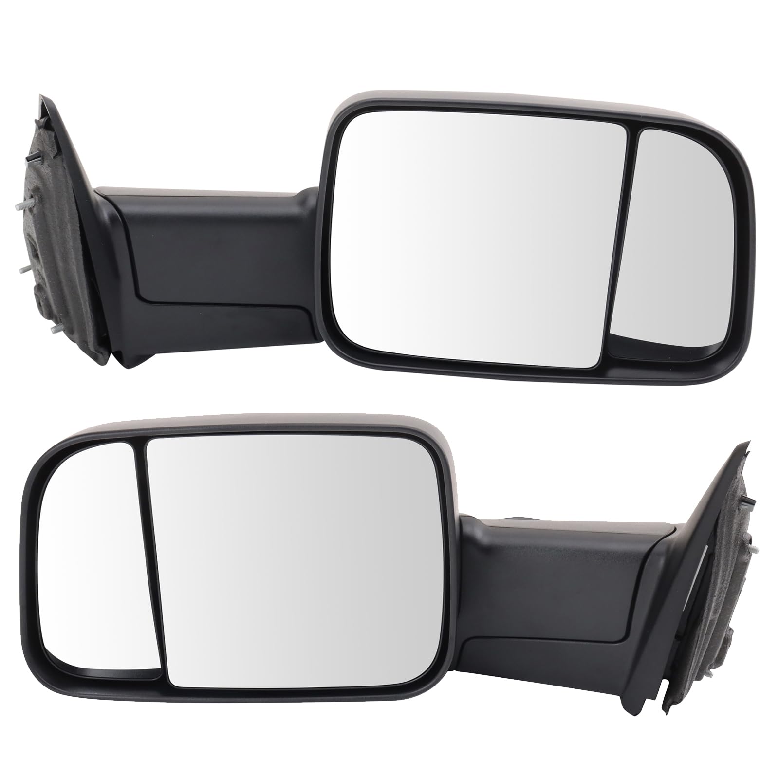 Trail Ridge Mirror Set Black Manual Driver & Passenger Side Compatible With 2010 Dodge Ram 1500 Ram 2500 Ram 3500 2011-2018 Ram