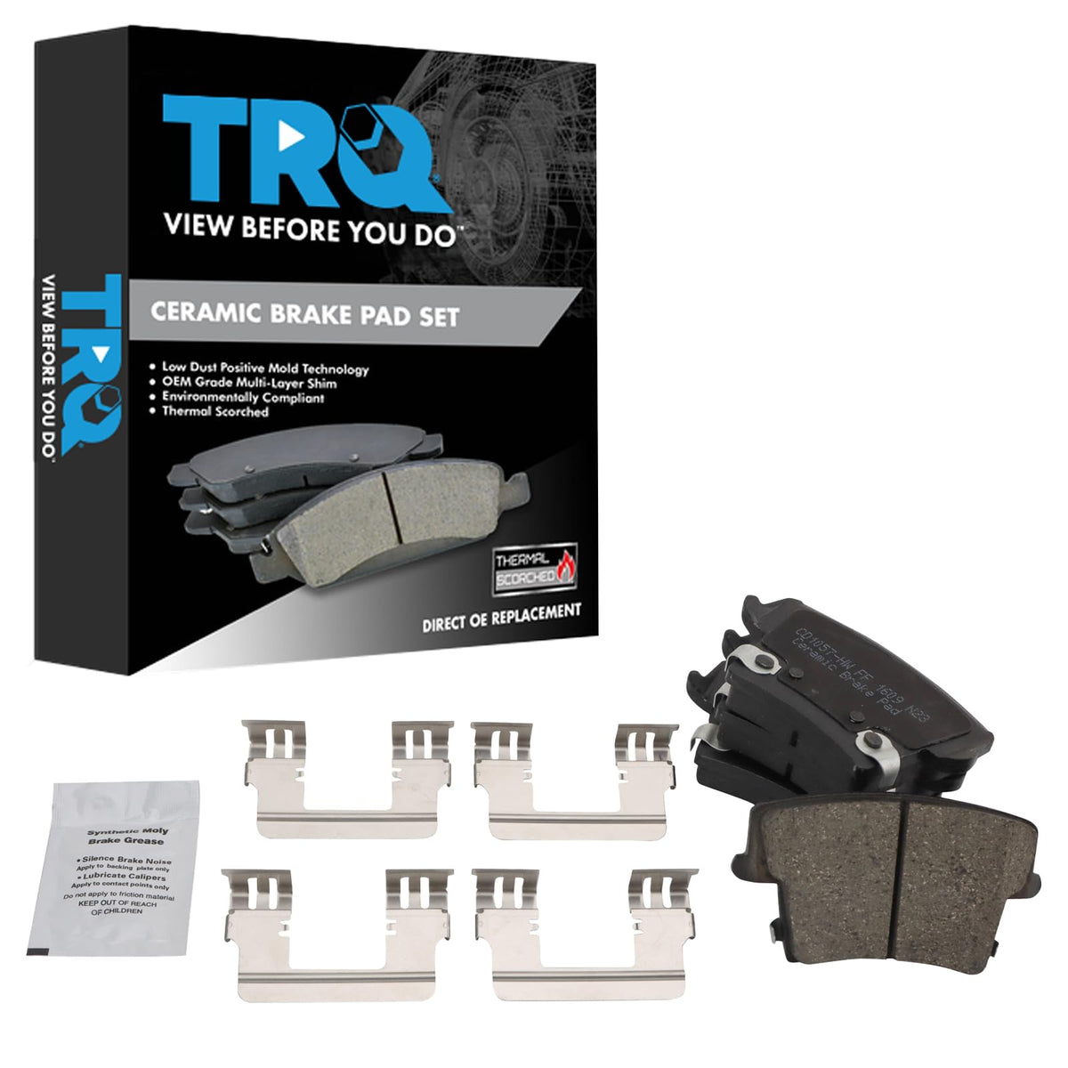 TRQ Rear Brake Pads Ceramic Compatible with 2005-2021 Chrysler 300 2009-2021 Dodge Challenger 2006-2021 Charger 2005-2008 Magnum