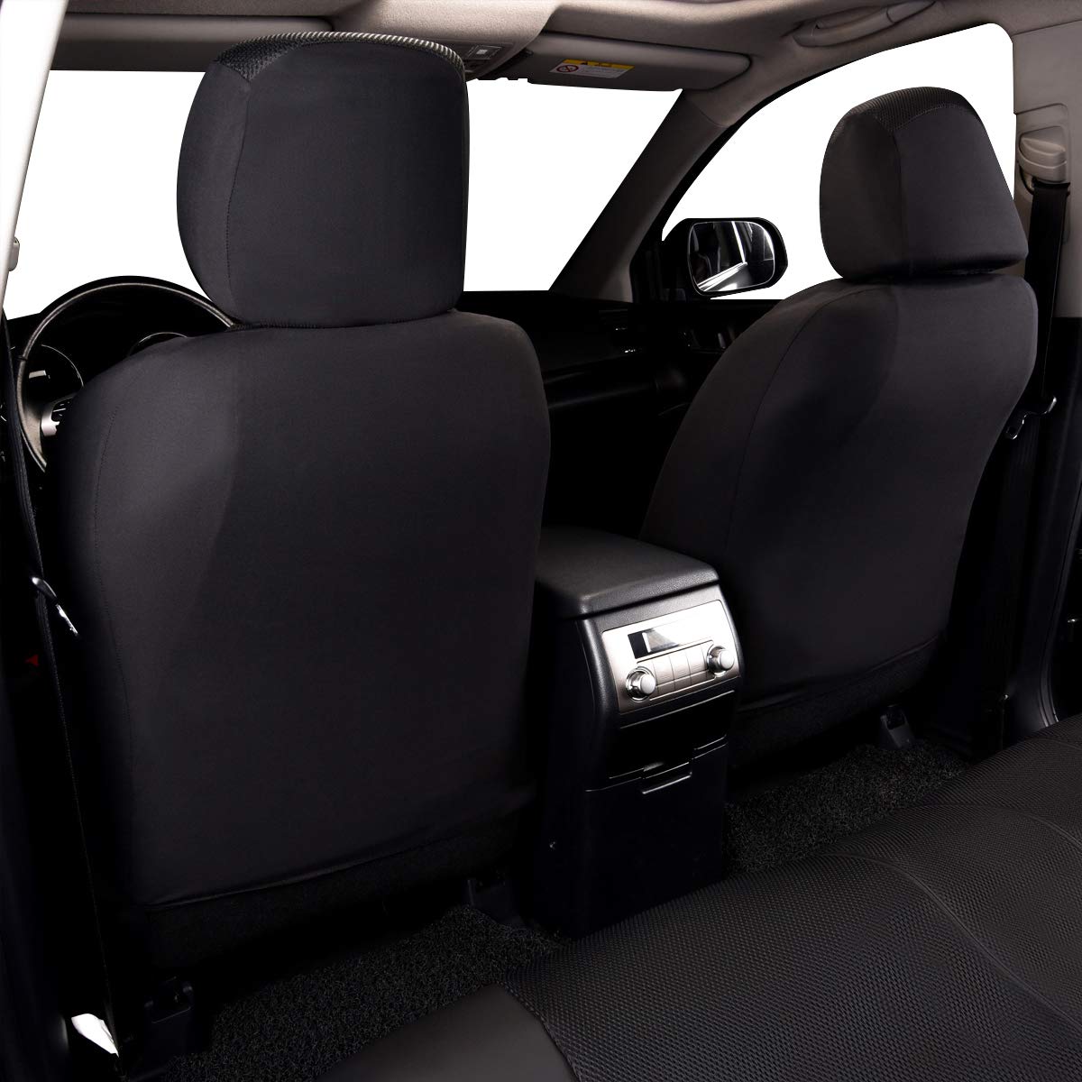 Flying Banner car seat Covers Set airmesh Breathable Fashion Easy Bench Split Protectors Sport Fashion (Black & Black, Full Set