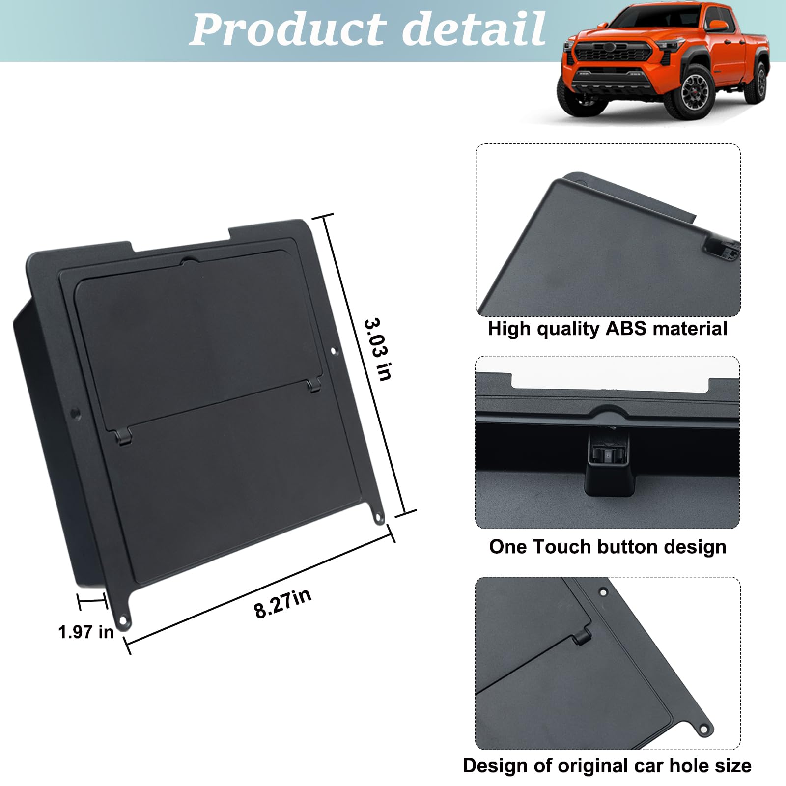 Jkcover Center Console Hidden Box Organizer Compatible With 2024 2025 Toyota Tacoma Accessories Armrest Secret Compartment Press