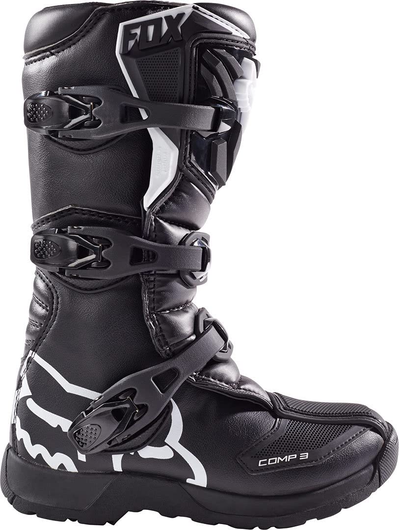 Fox Racing Unisex-Child Youth Comp 3 Motocross Boot,Black,Big Kid 5