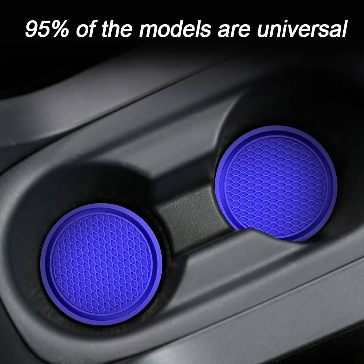 8Sanlione 4 Pack Car Cup Holder Coaster, 2.75 Inch Diameter Non-Slip Universal Insert Coaster, Durable, Suitable For Most Car Interior, Car Accessory For Women And Men (Trench/Deep Blue)