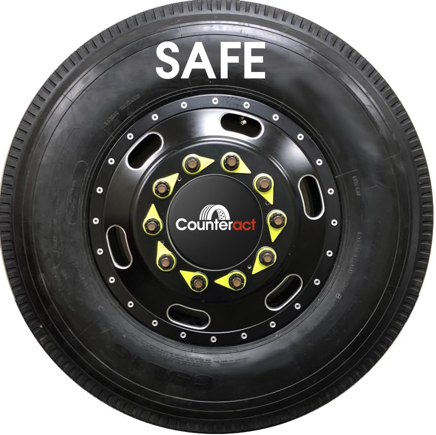 Counteract Counterpoint - 33Mm High Viz Yellow Wheel Nut Indicator (100Pk)