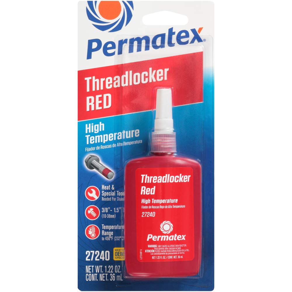 Permatex 27240-6Pk High Temperature Threadlocker Red, 36 Ml (Pack Of 6)