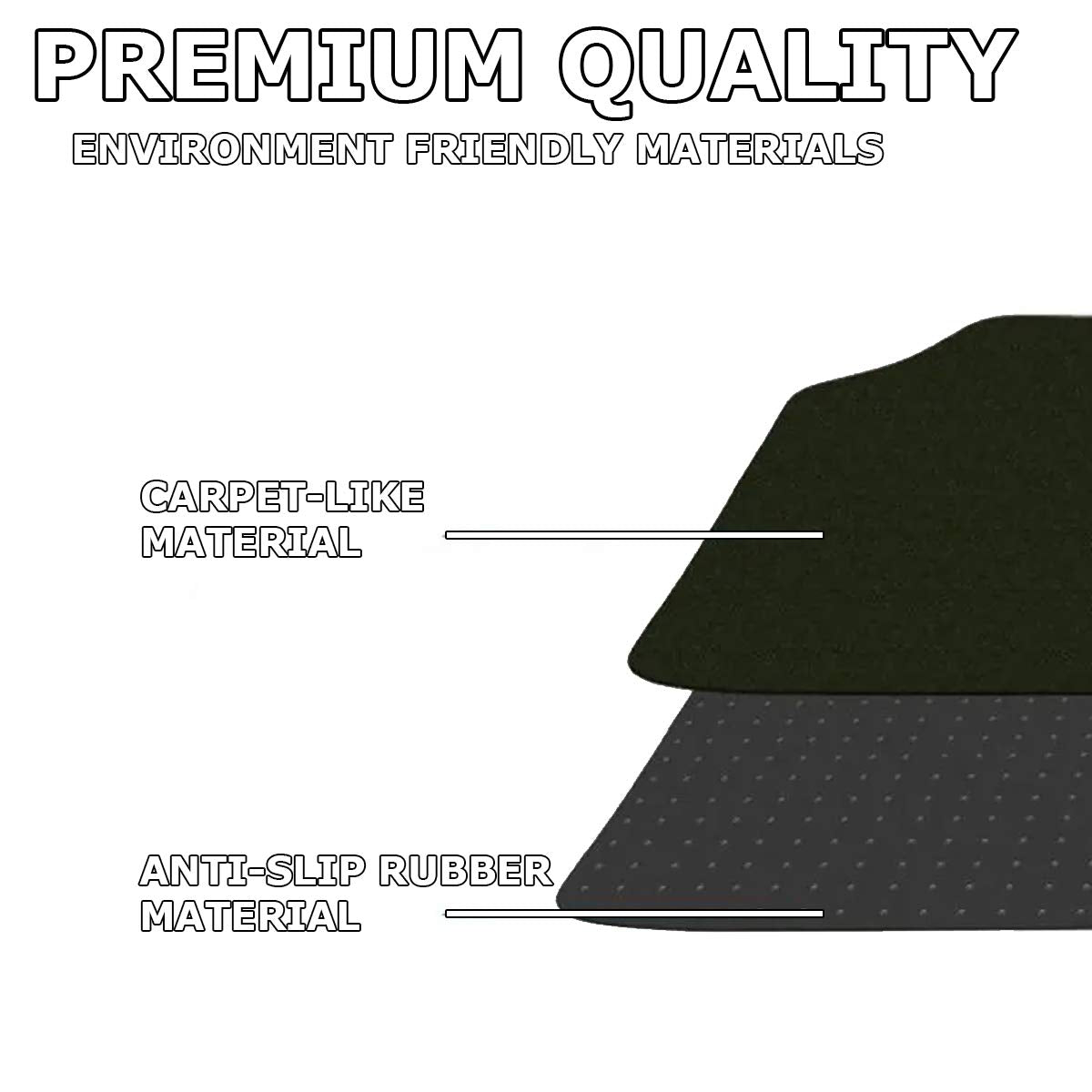 VaygWay Carpet Floor Mat for Car - Premium Quality 4 Piece Heavy Duty Set - Automotive Universal Fit Floor Mats for Cars, SUV, T