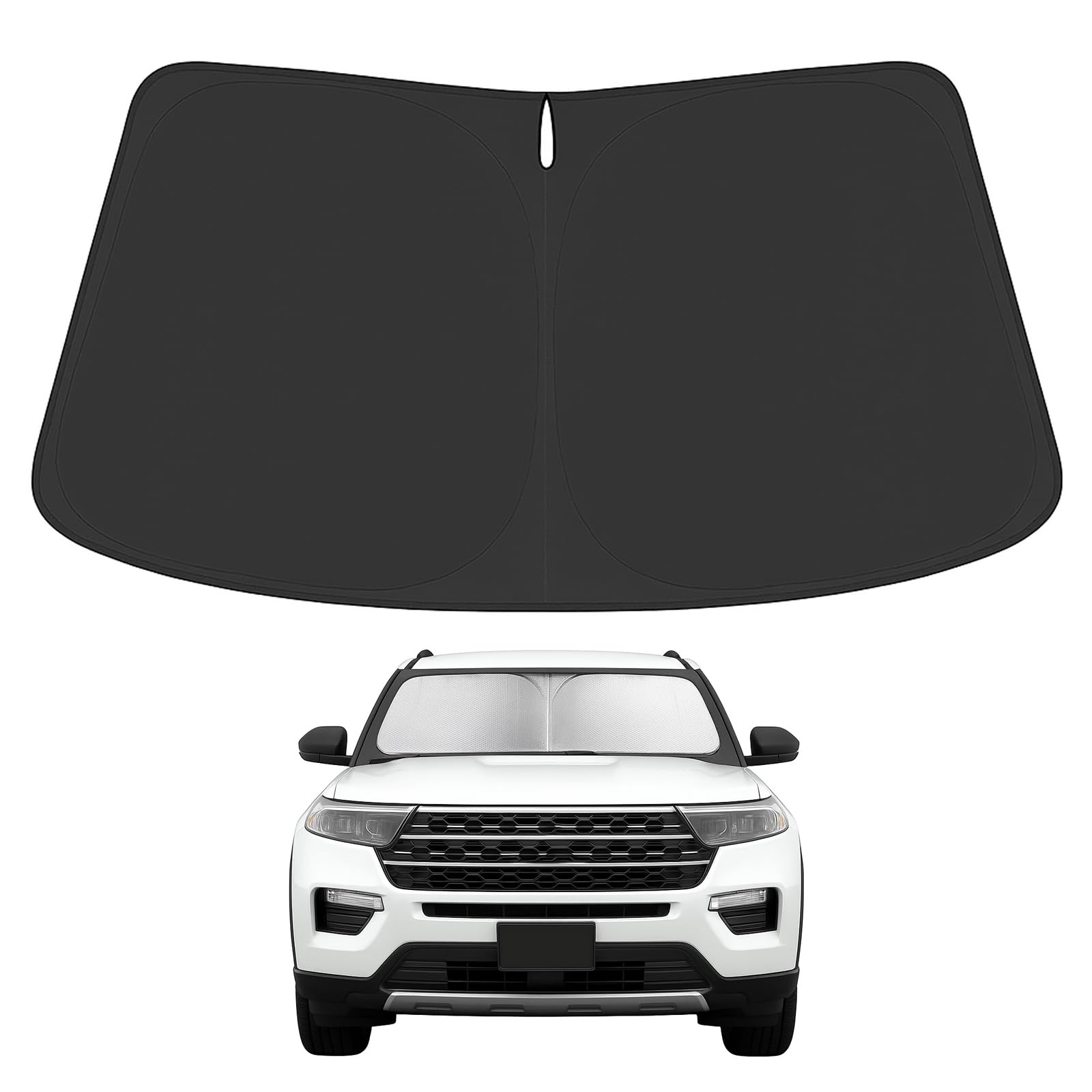 Proadsy 2025 Upgrade Windshield Sunshade Custom For 2025 2024 2023 2022 2021 2020 Ford Explorer Reflective Heat Sun Uv Protector
