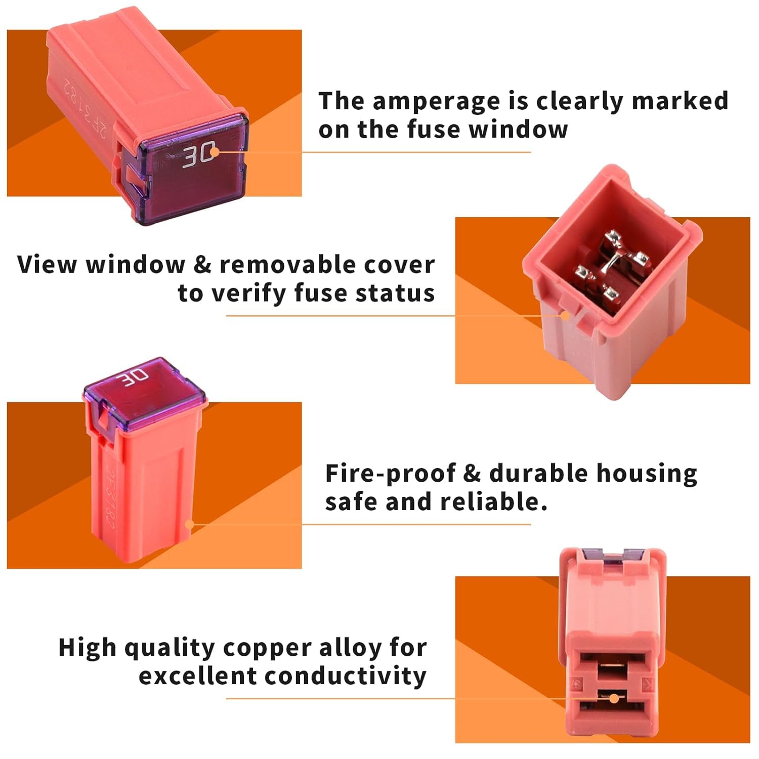 Jcase Fuse Kit Mini Jcase Fuse Assortment High Profile 30A Fit For Ford Chevy/Gm Nissan And Toyota Pickup Trucks Cars And Suvs