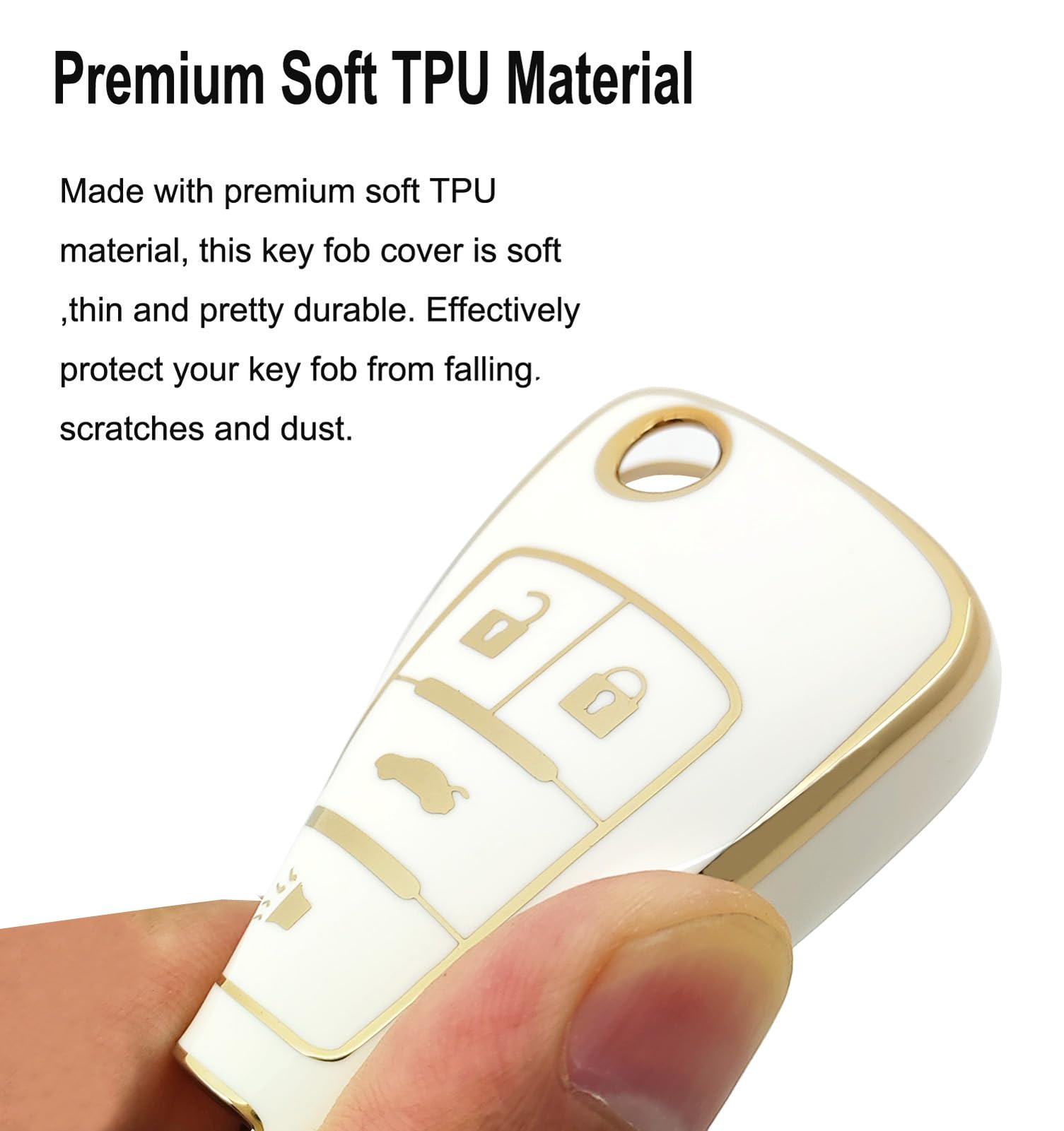 Arruweer Key Fob Cover For Chevy Buick Soft Tpu Key Fob Case For Buick Encore Chevy Camaro Equinox Impala Sonic Trax Gmc Terrain